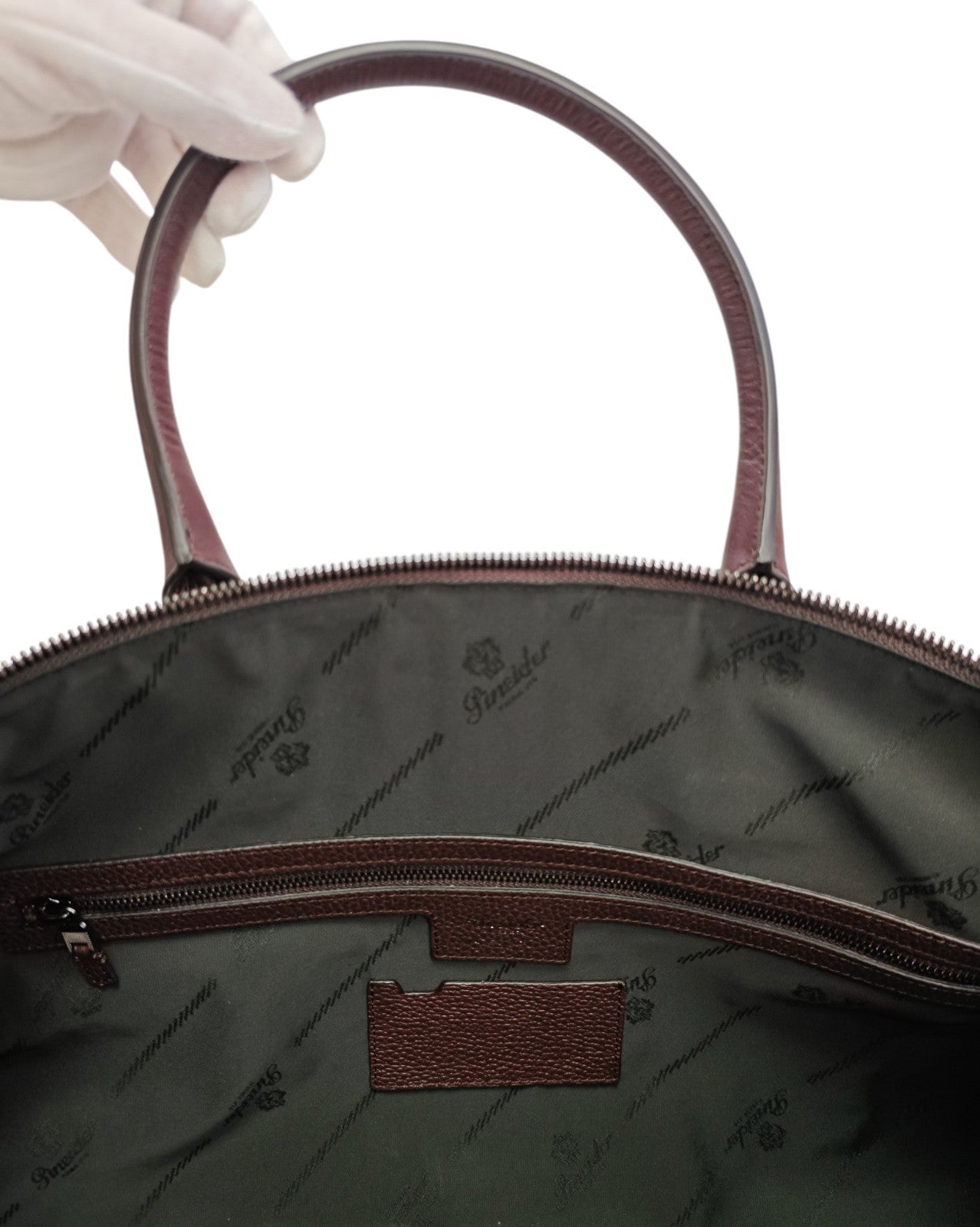 1950$ PINEIDER FIRENZE Burgundy Grain Calf Shoulder Travel Duffle Bag XL