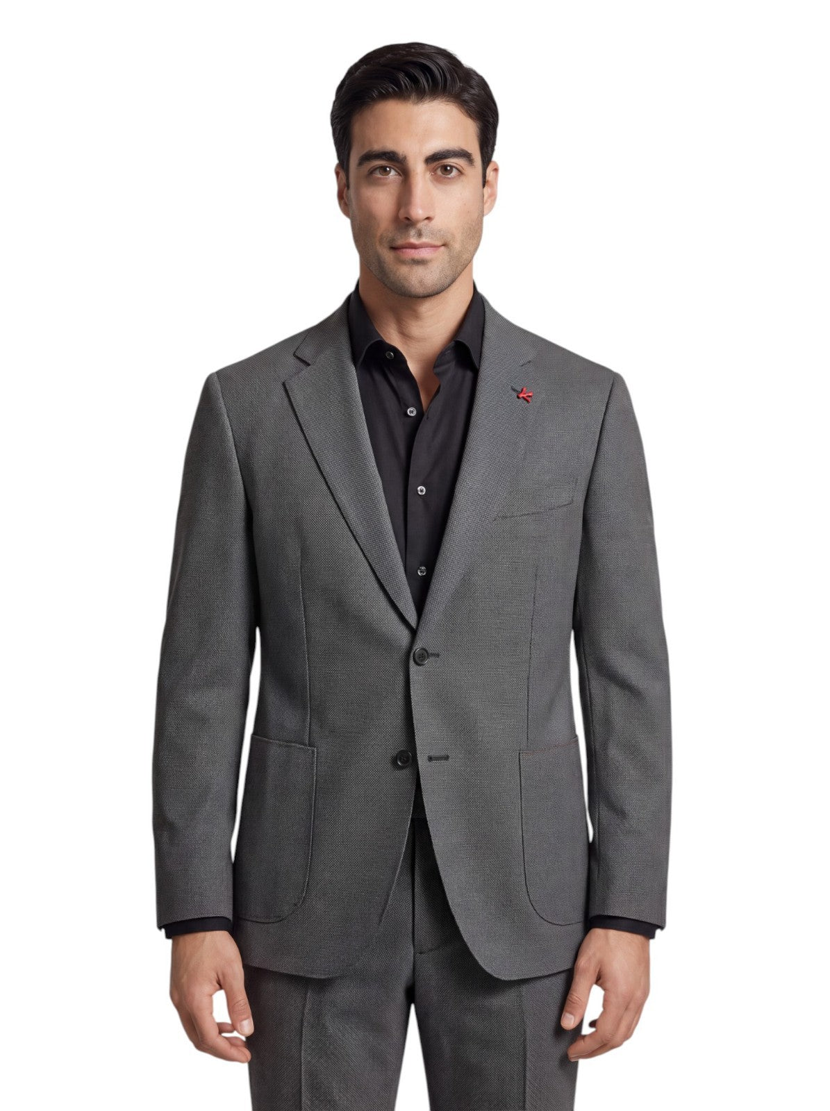 $6850 ISAIA NAPOLI "Capri" Gray Suit Hand-Sewn Fine Wool Birdseye