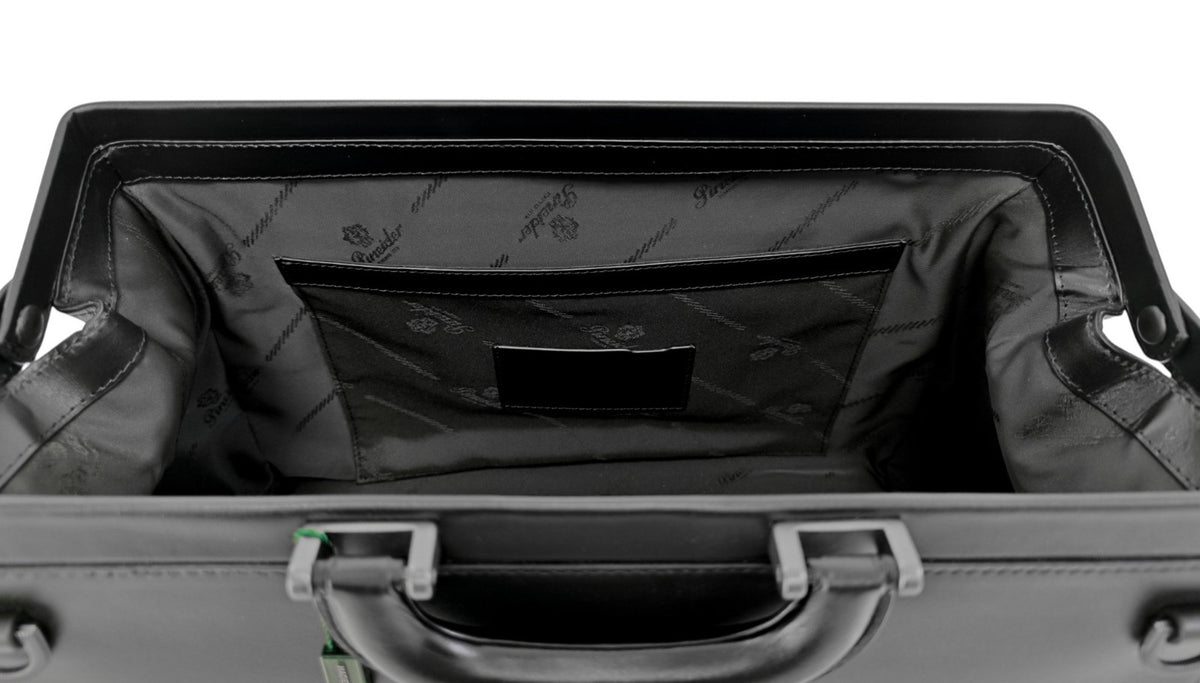 1450$ PINEIDER FIRENZE 1774 Grained Calf Work Doctor Bag Laptop Black