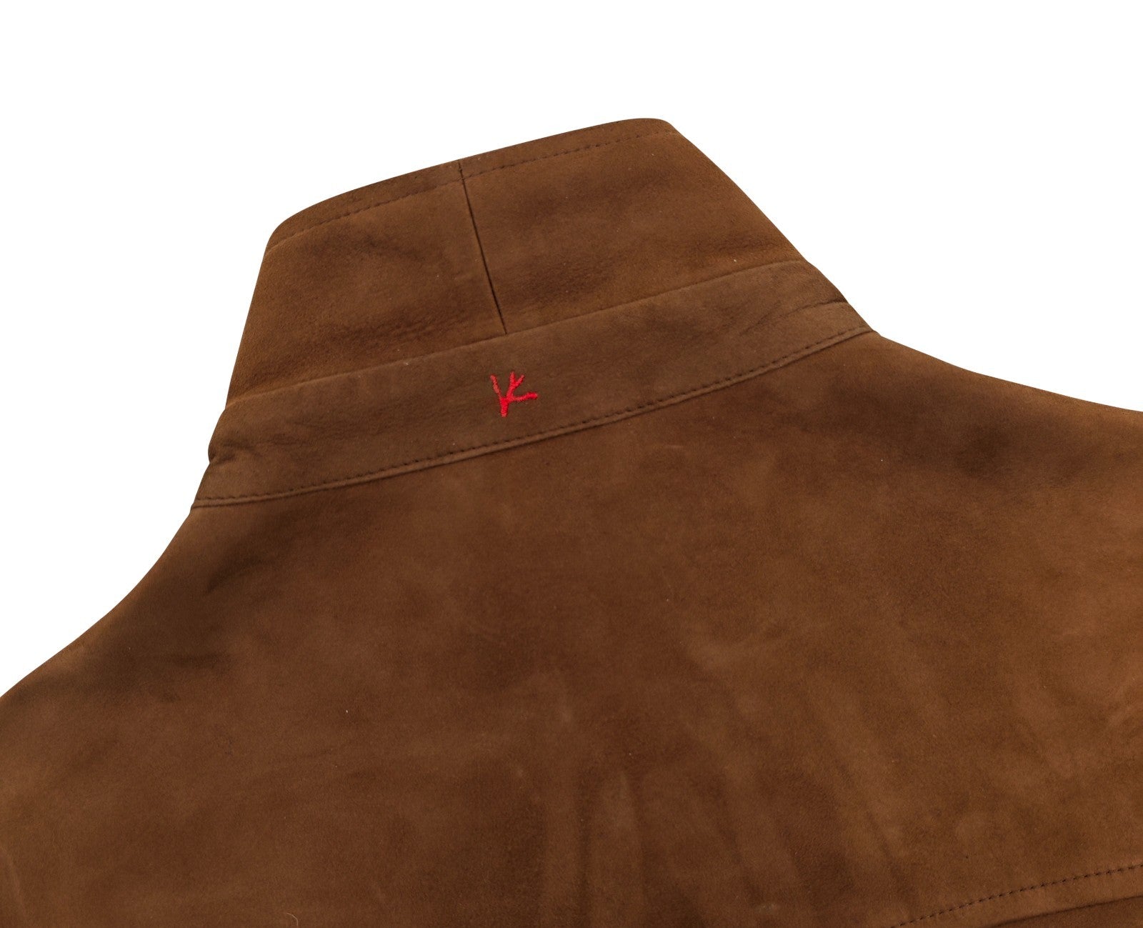 4200$ ISAIA NAPOLI Brown Overshirt Jacket Leather Suede Lambskin 40 US / 50 EU