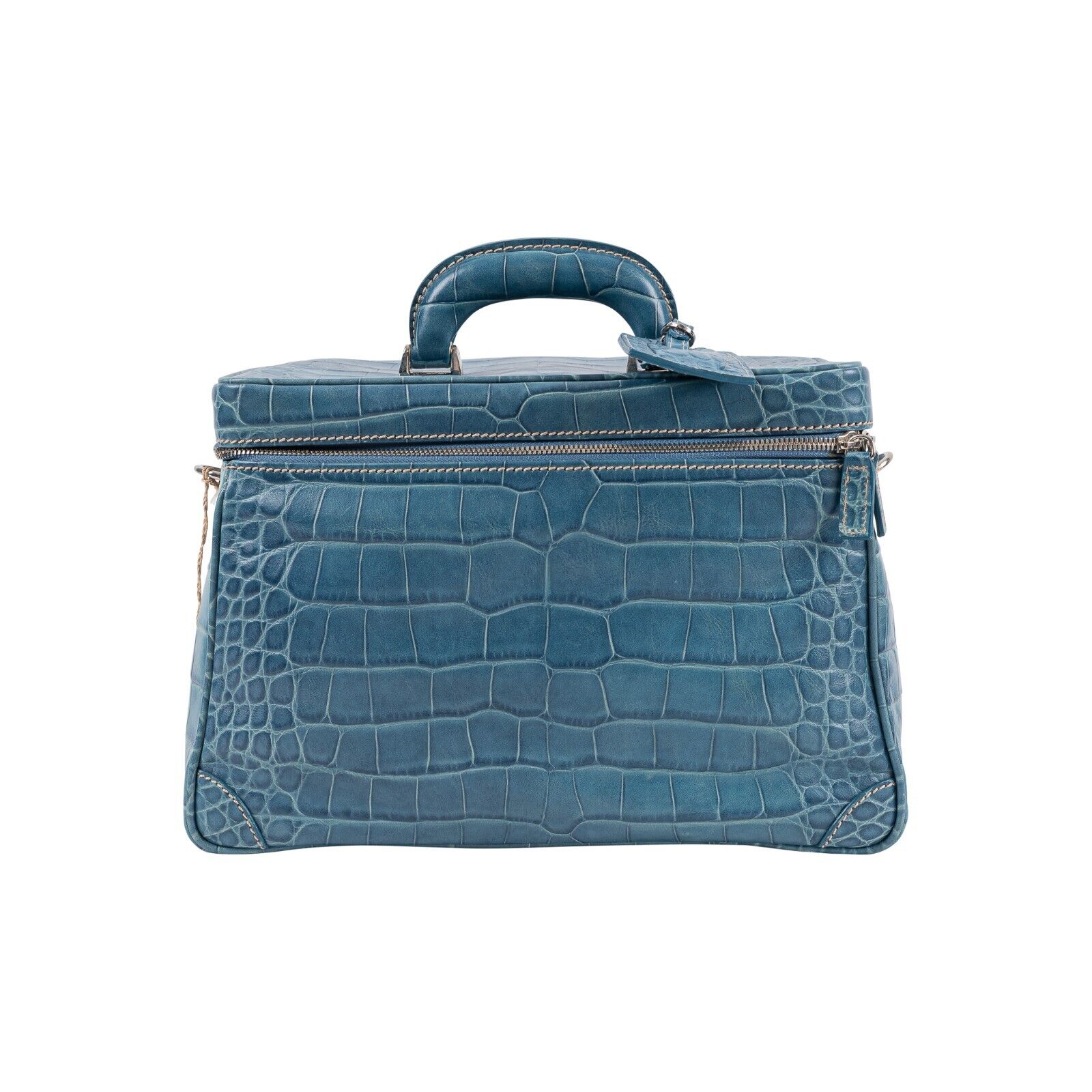 7K LUXURY DELL'GA MILANO Large Travel Beauty Case Toiletry Bag Genuine Crocodile