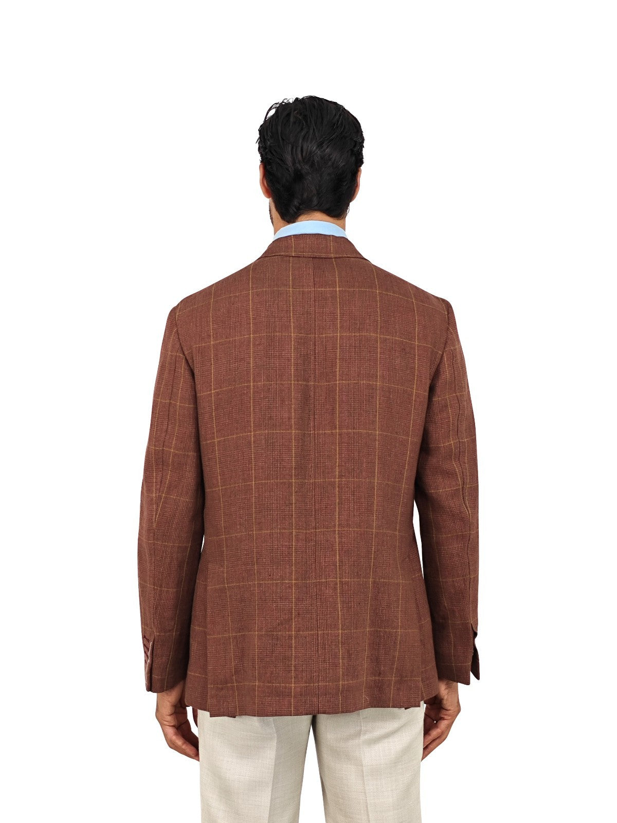 $1750 RUBINACCI NAPOLI Rust Unlined Jacket Sport Coat 100% Linen 40 US / 50 EU