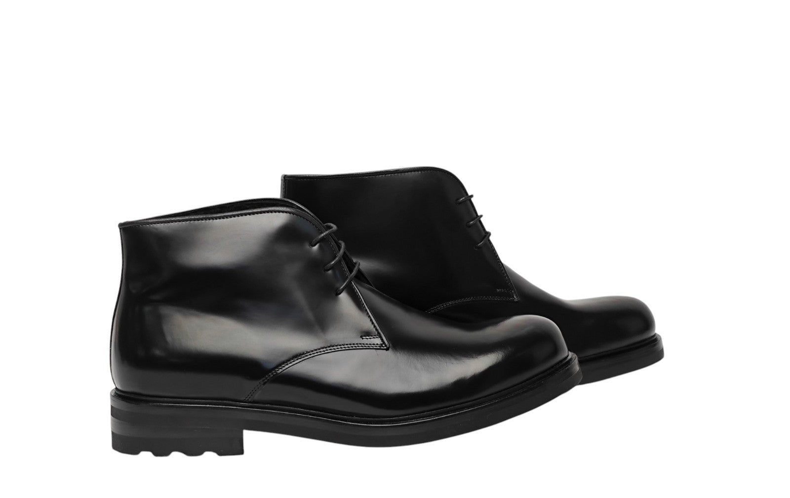 1300$ TESTONI "Arezzo" Black Desert Boot Calf + Fur Lining 8 UK / 9 US / 42 IT