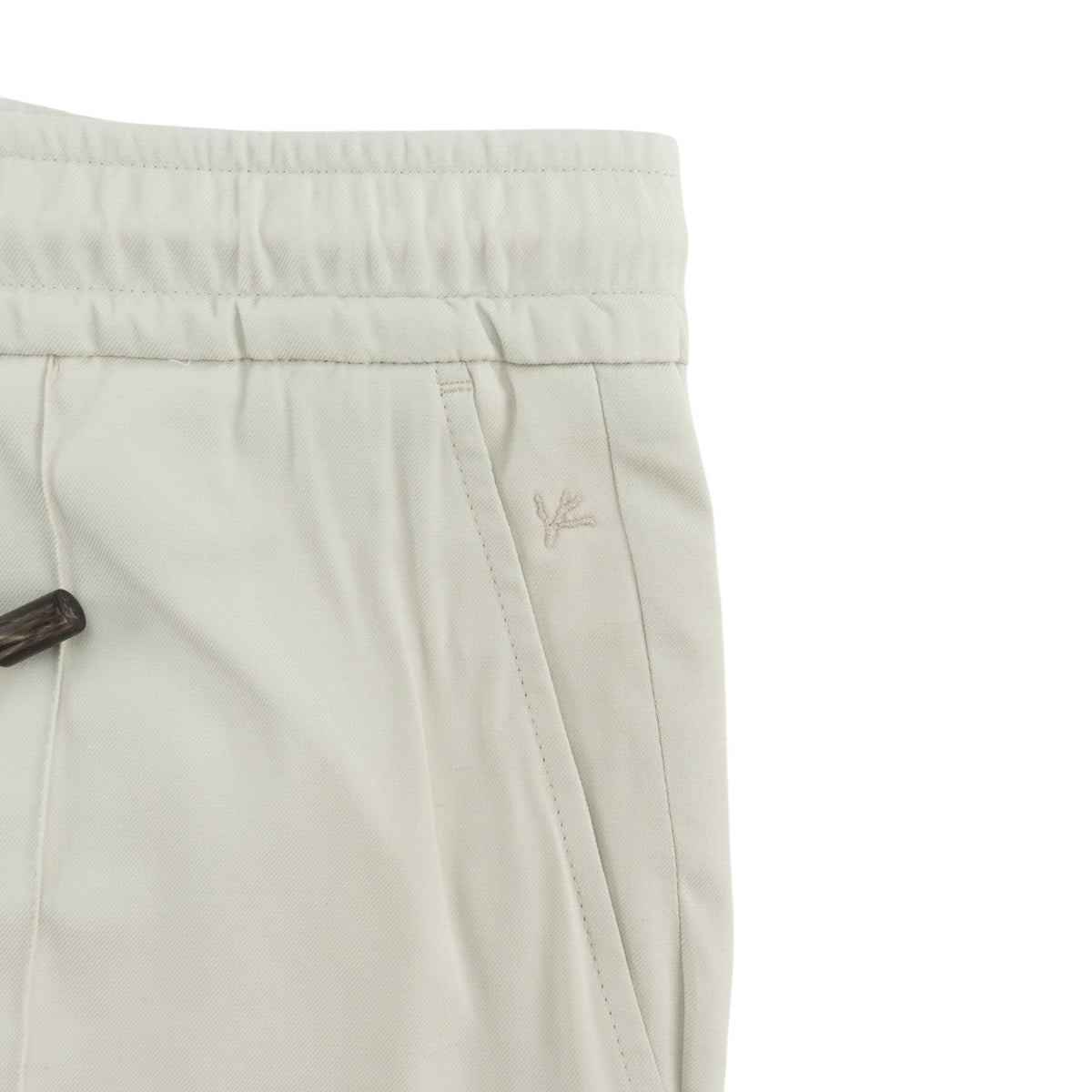 1350$ ISAIA NAPOLI Light Beige Drawstring Pant Cotton Wool Slim 34 US / 50 EU