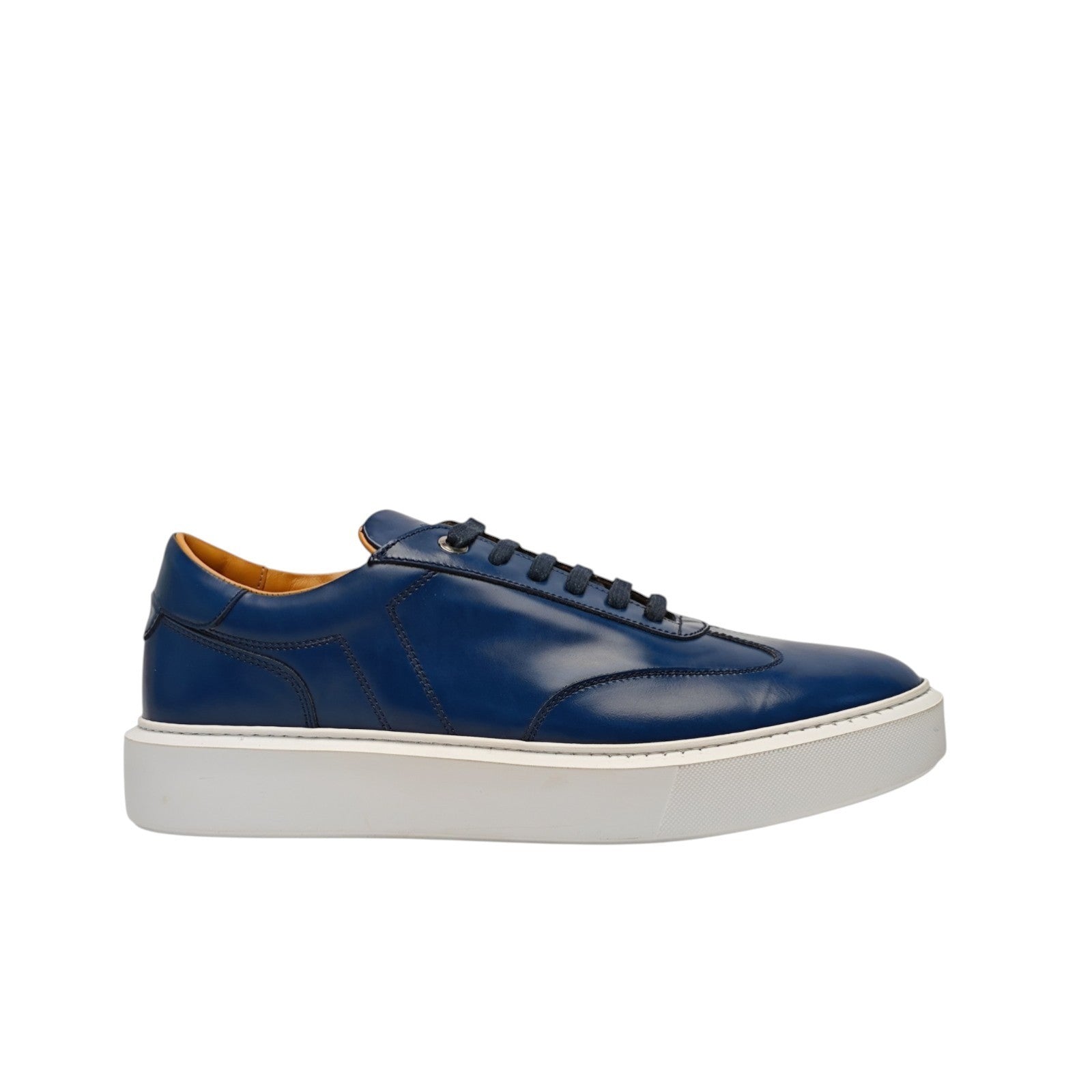 950$ TESTONI "Paestum" Blue Sneaker Burnishe Calf 10.5 UK / 11.5 US / 44.5 IT