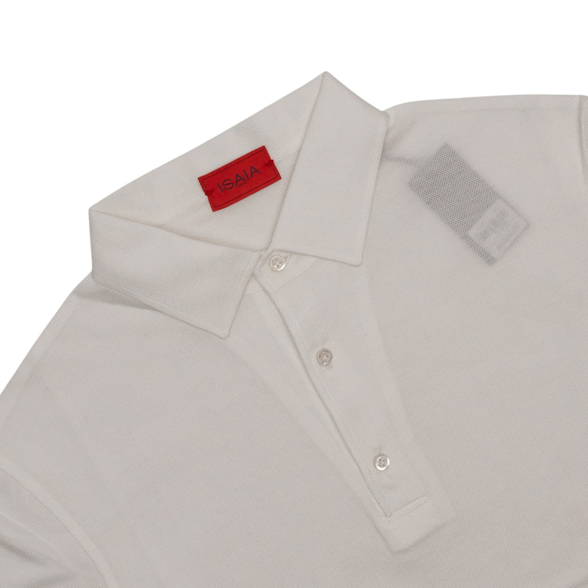 575$ ISAIA NAPOLI Cotton Piquet Short Sleeve Polo White Size S