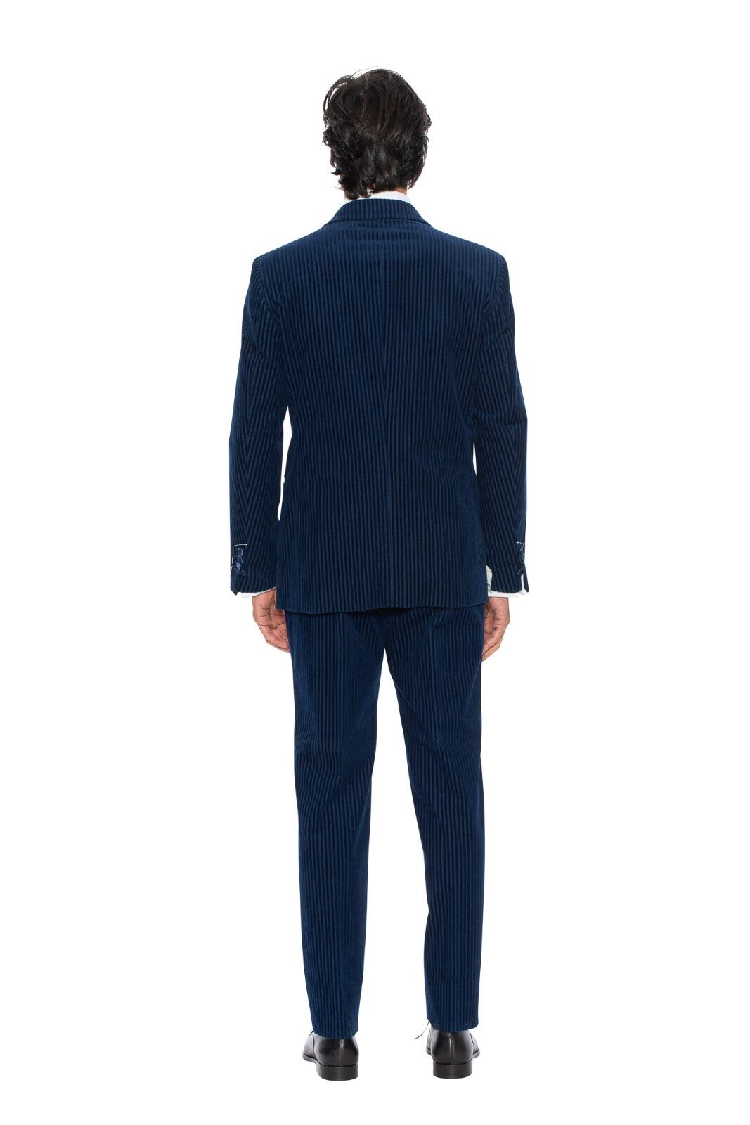 $3340 Belvest Blue Tuxedo Suit Corduroy Lapel Silk 40 US / 50 EU Drop 7R Slim