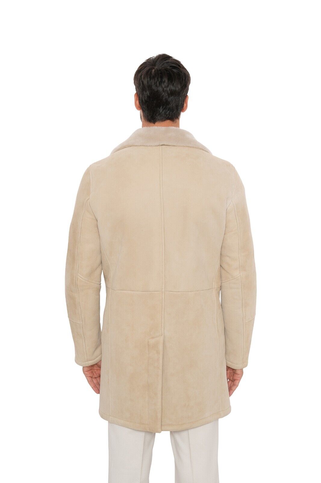 7600$ ISAIA NAPOLI "Portofino" Beige Shearling Coat 100% Lambskin 38 US / 48 EU