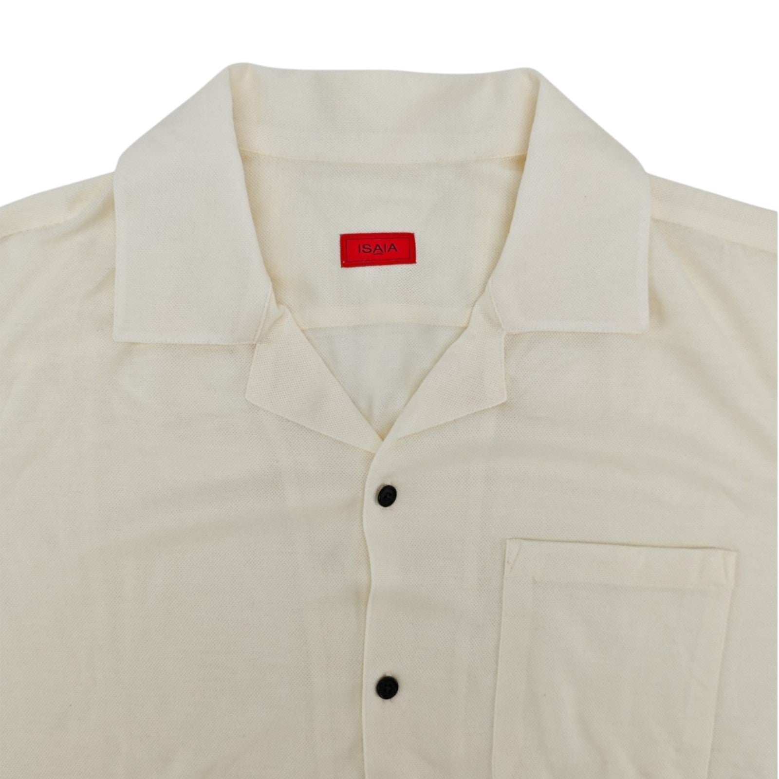 1250$ ISAIA NAPOLI Ivory Hand-Sewn Polo Shirt Short Sleeve Soft Wool 16 - 41