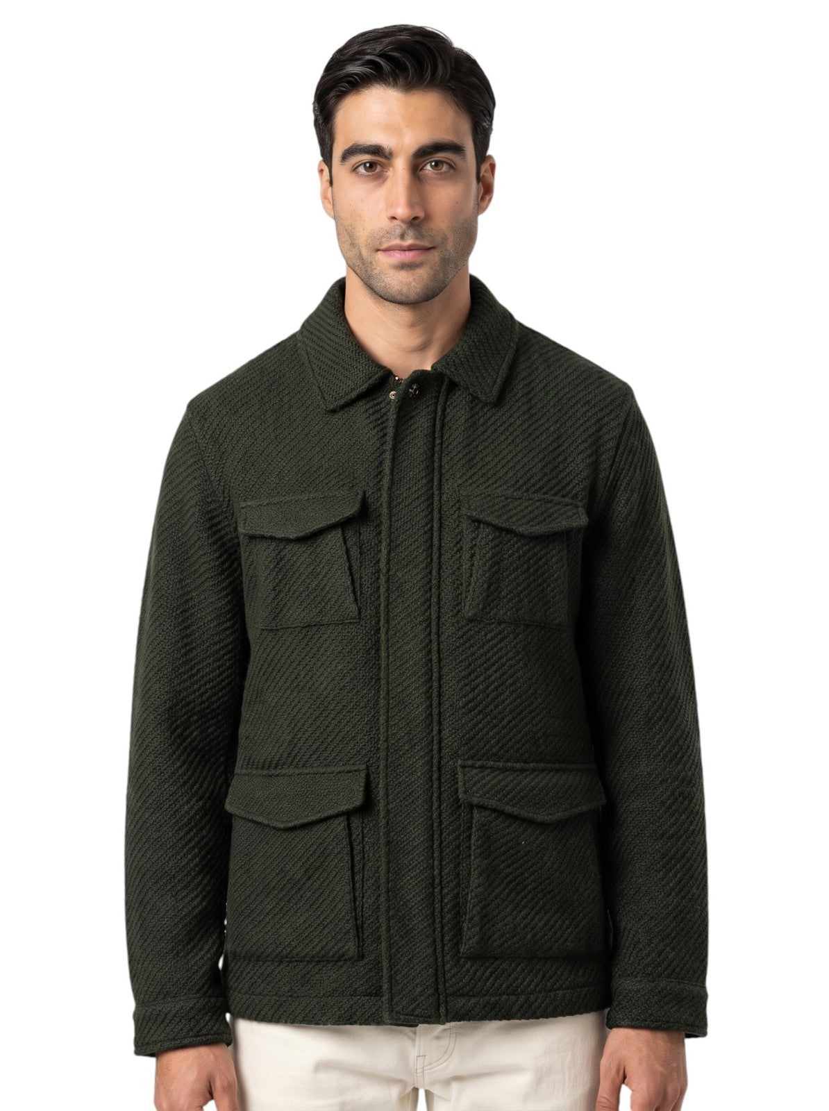1700$ SARTORIO KITON NAPOLI Green Jacket Coat Wool Silk Cashmere 42 US / 52 EU