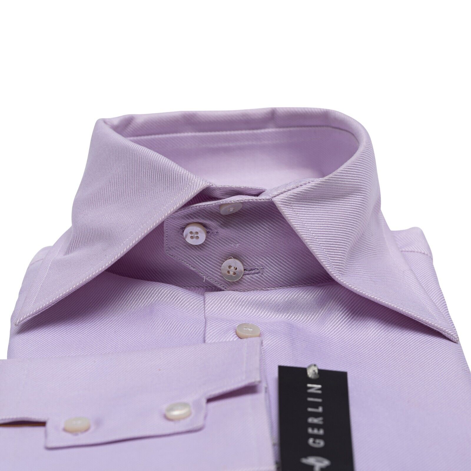 690$ LUXURY GERLIN Shirt Lavender ALUMO Cotton Twill 16 - 41 7B BIJAN