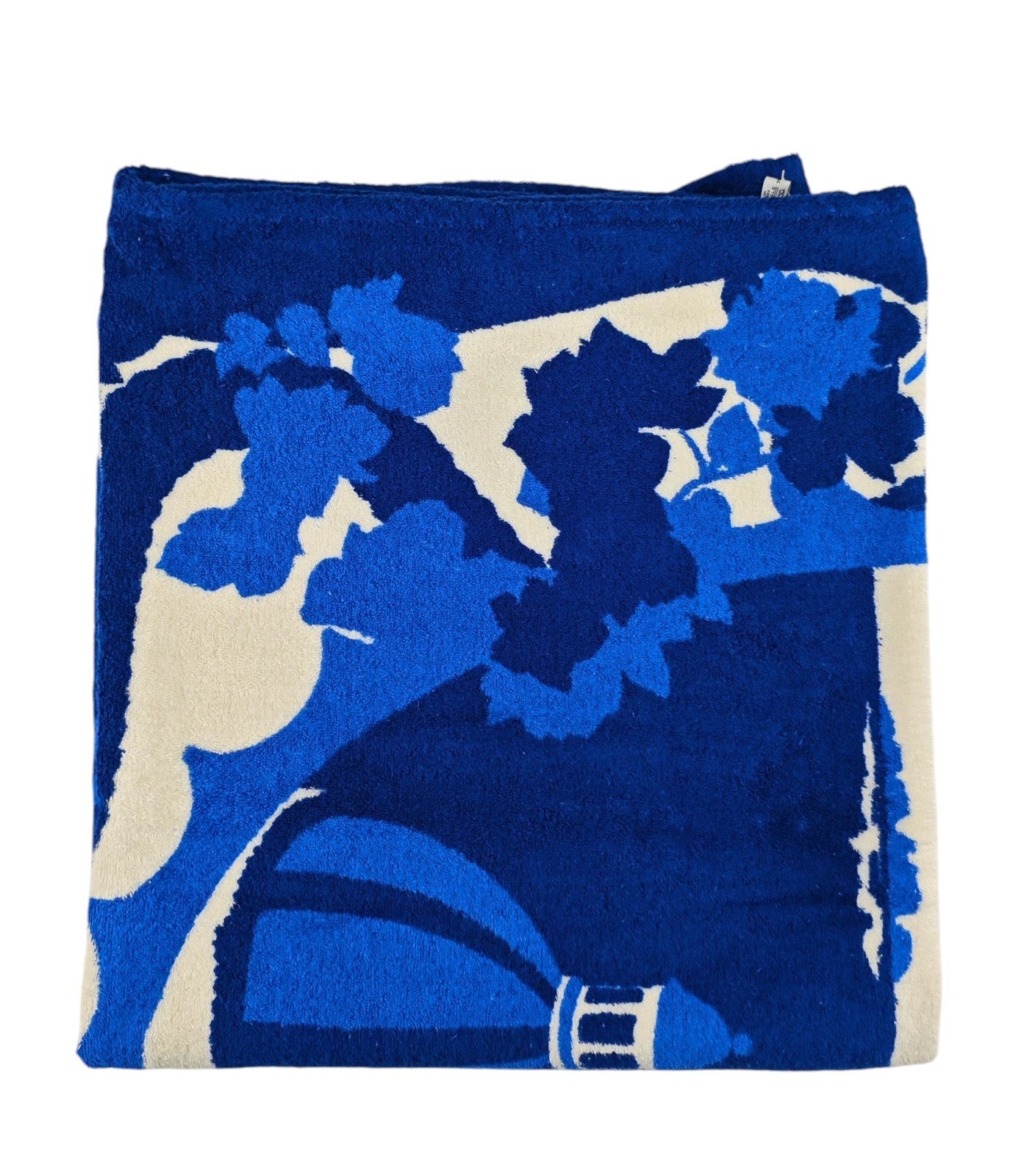 550$ RUBINACCI "Sirenuse" Beach Towel 100x180 cm White / Blue Italian Luxury