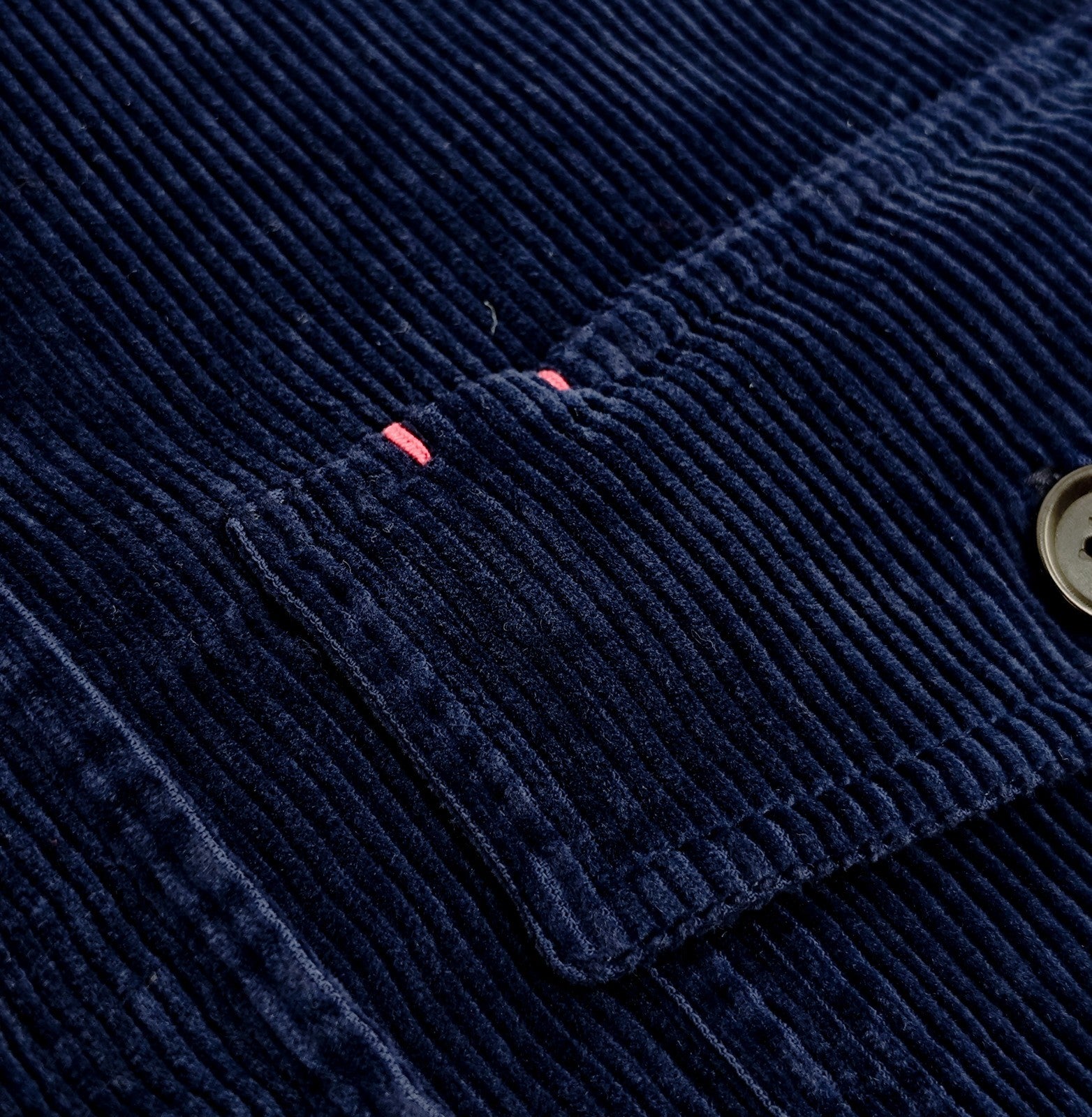 $1200 ISAIA NAPOLI Dark Blue Hand-Sewn Overshirt Jacket Corduroy Cotton Size XS