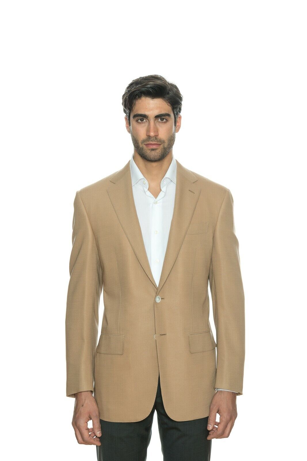 $2149 D'AVENZA Camel Fine Wool Jacket Blazer Hand-Sewn in Italy 40 US 50 EU