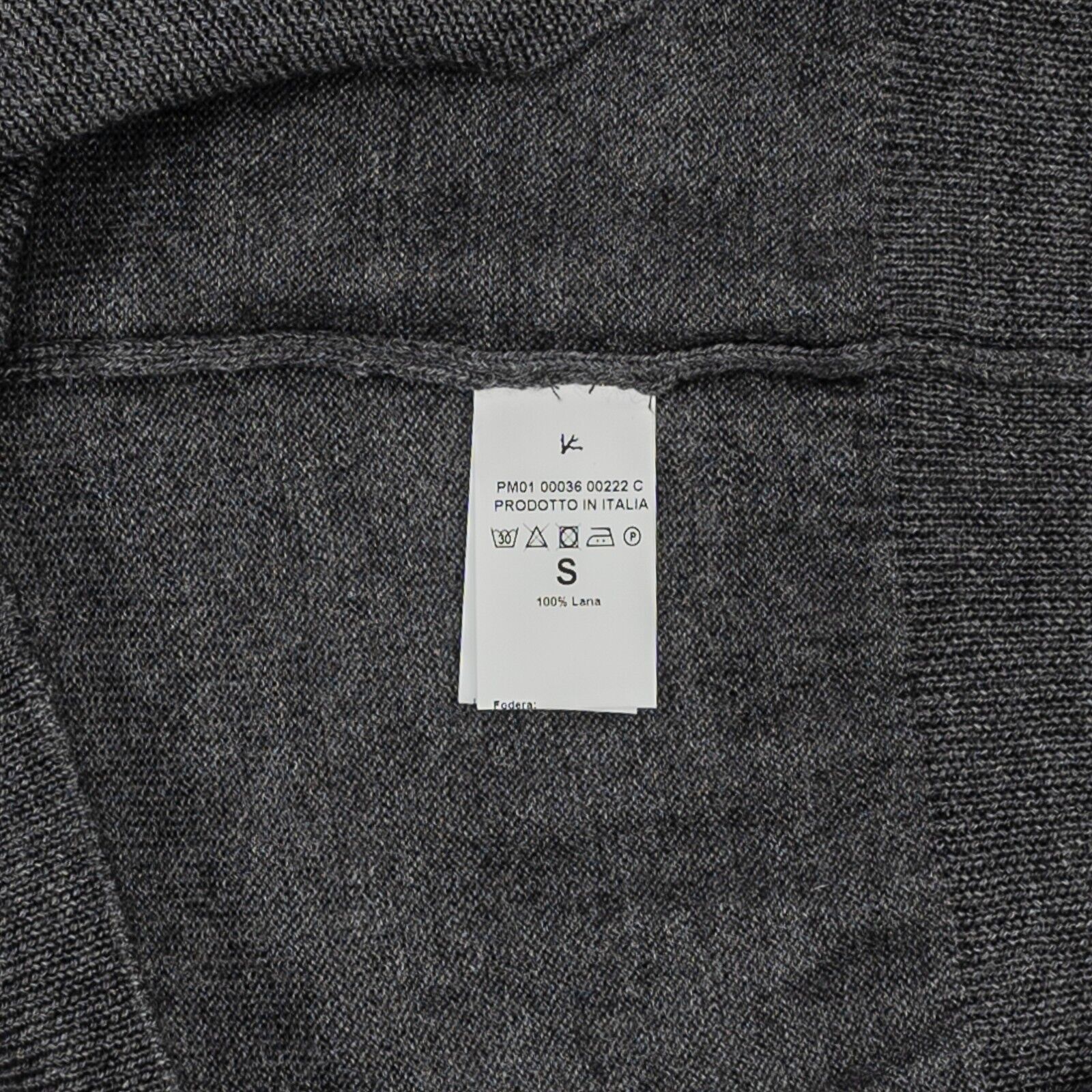 1400$ ISAIA NAPOLI Gray Knit Sweater Turtleneck Fine Wool Size S