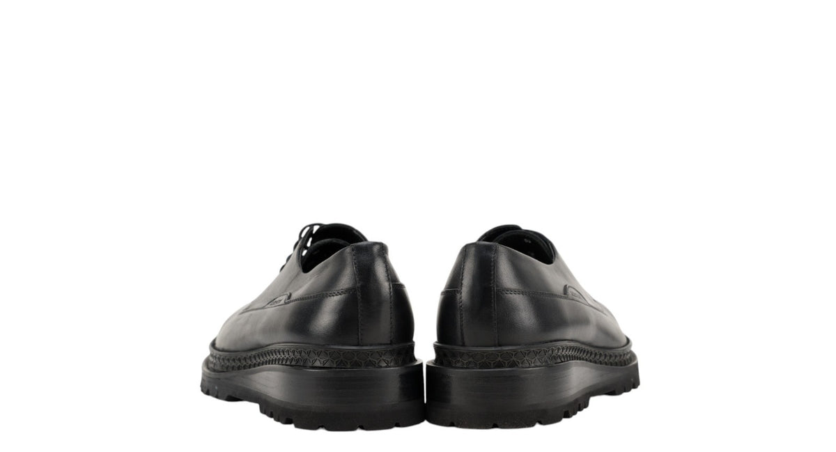 1050$ TESTONI Derby Sport Napa Calf Black 8 UK / 9 US / 42 IT