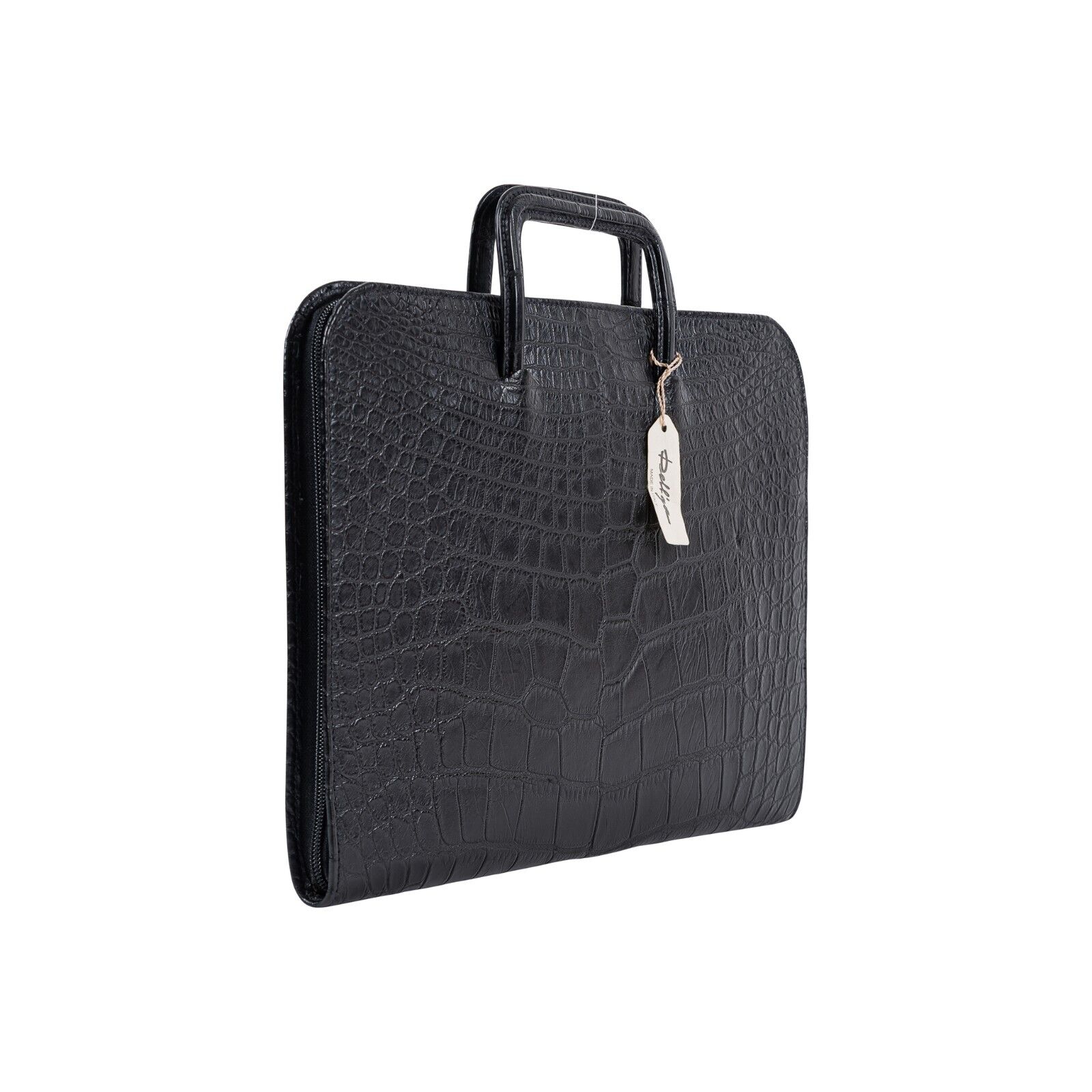 $8K LUXURY DELL'GA MILANO Handmade Black Briefcase Business Bag Real Crocodile
