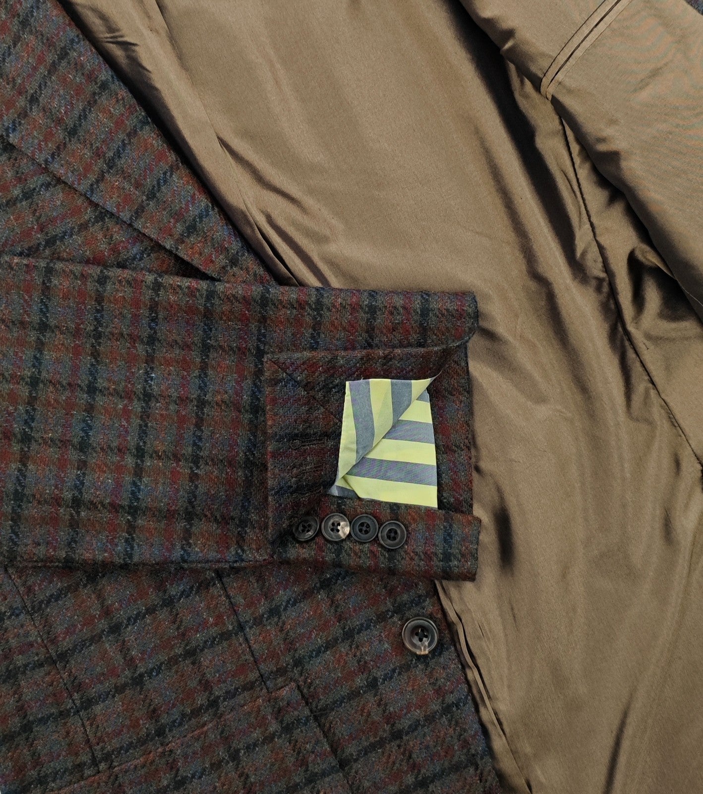 $2200 RUBINACCI Jacket Sport Coat Glen Check 100% Cashmere Tweed 36 US / 46 EU