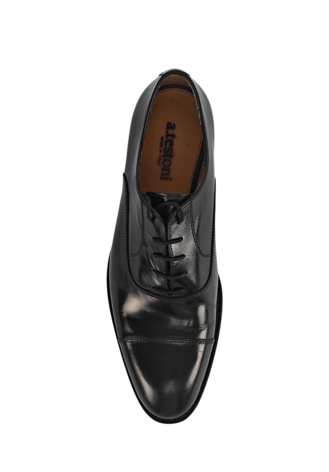 $1550 TESTONI BOLOGNA Oxford Shoes Black Calf De Luxe