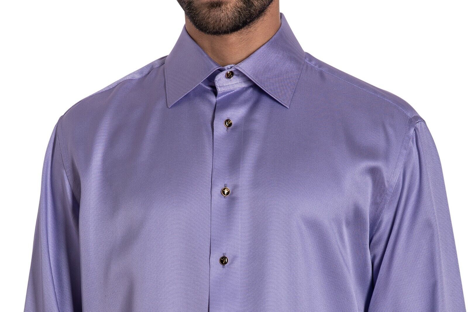 ITALIAN LUXURY 1400$ GERLIN Shirt Lavender 100% Silk v