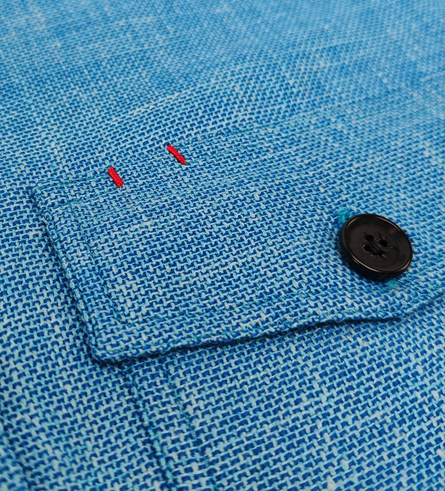 $1850 ISAIA NAPOLI Sky Blue Hand-Sewn Overshirt Jacket Wool Silk Linen Size XXL
