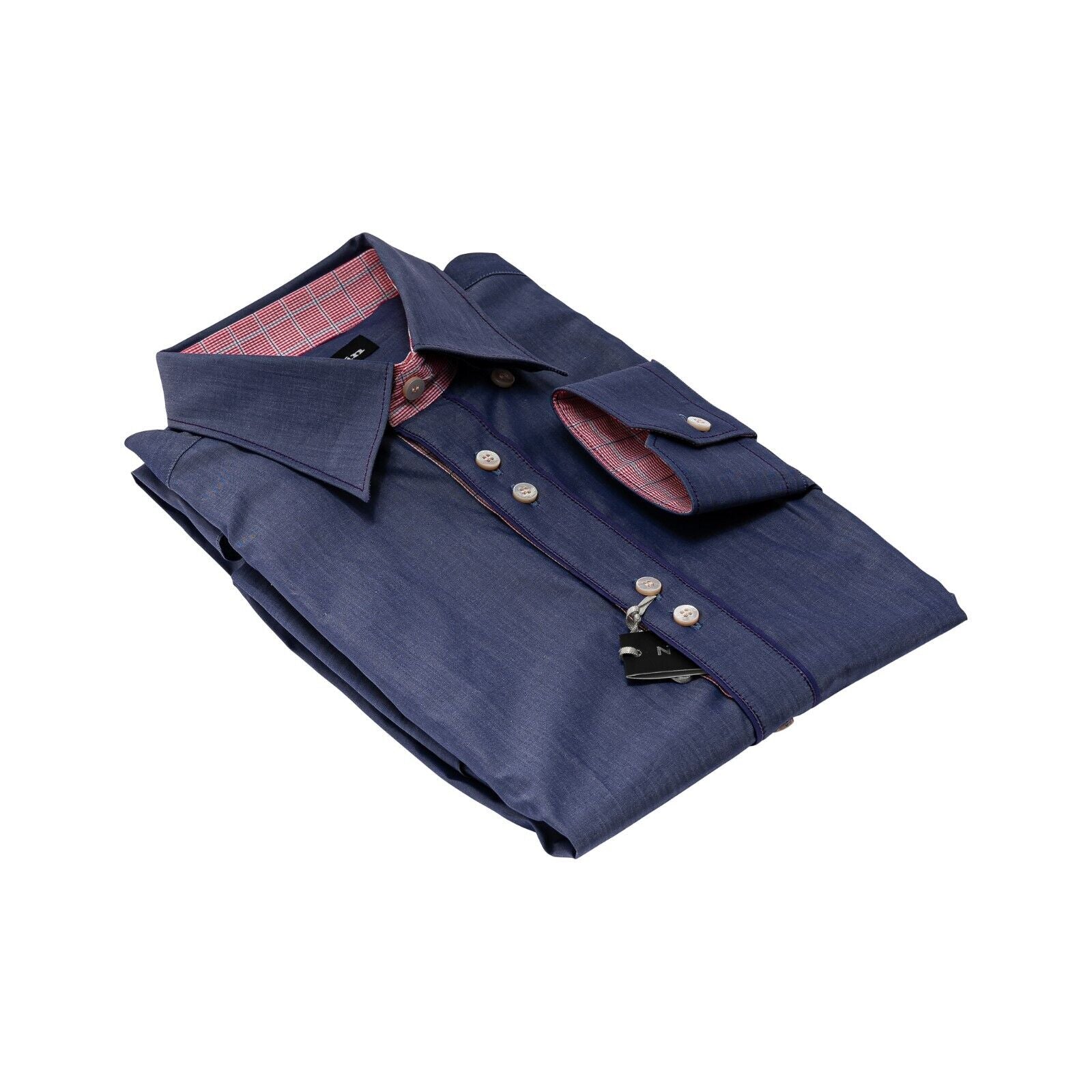 890$ LUXURY GERLIN Shirt Violet ALUMO Cotton 16 - 41 7M BIJAN