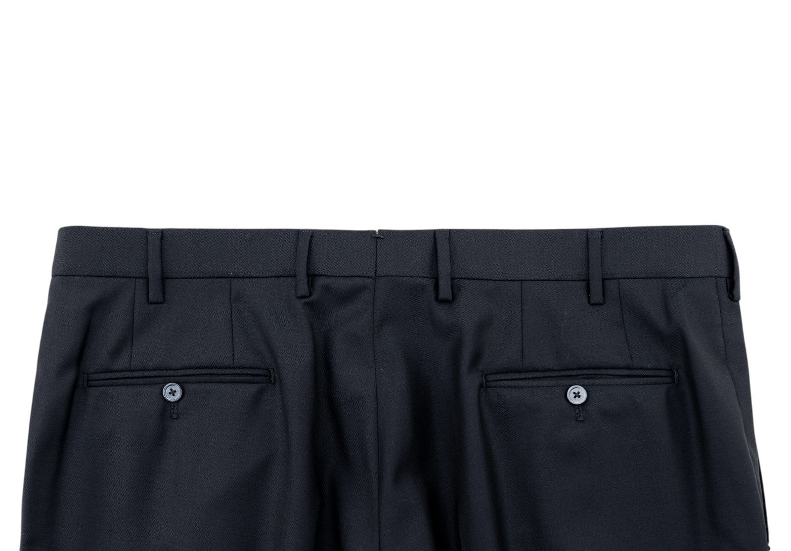 1750$ ISAIA Hand-Sewn Tapered Dress Pant Wool 160's Blue Navy 40 US / 56 EU 8R