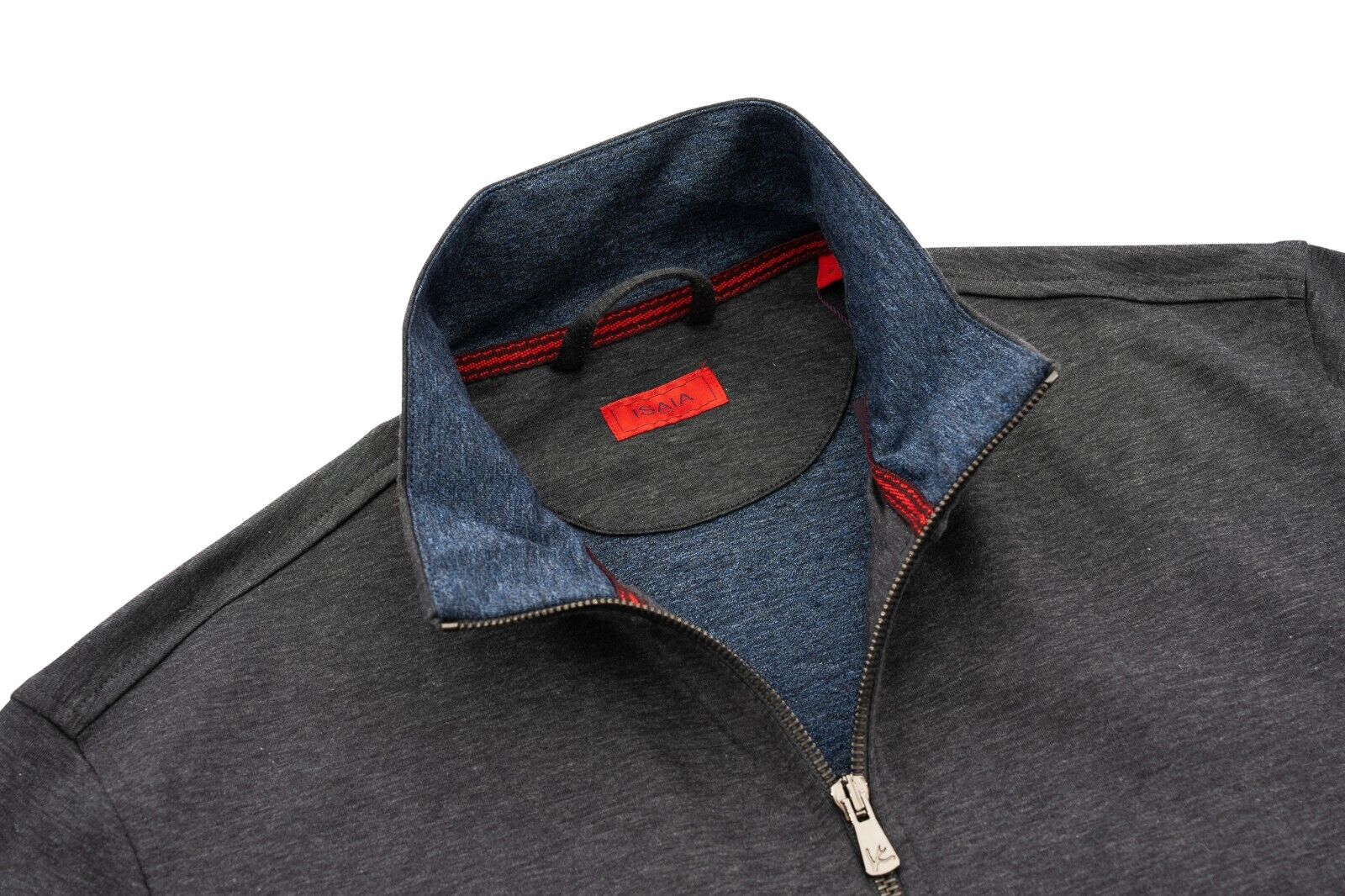 1200$ ISAIA NAPOLI Gray Full Zip Hoodie Track Jacket Jersey Cotton Size S