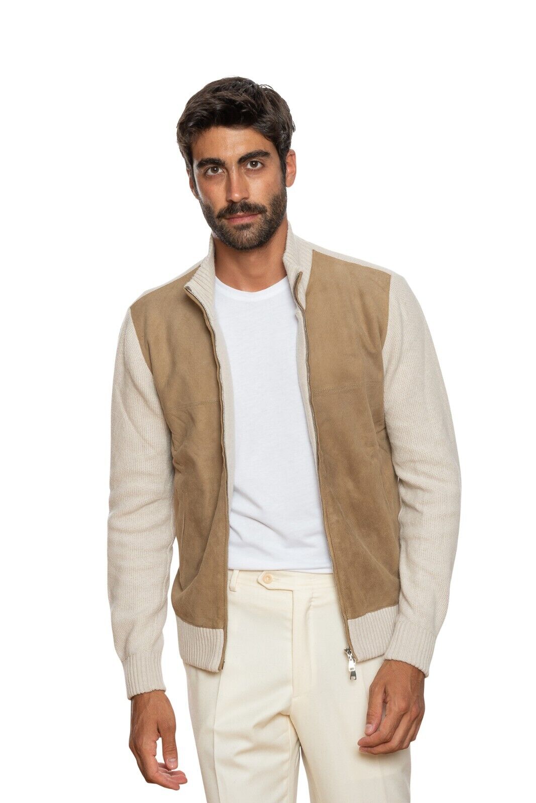 2400$ DELLA CIANA CASHMERE Bomber Jacket Pure Cashmere / Suede 38 US 48 EU