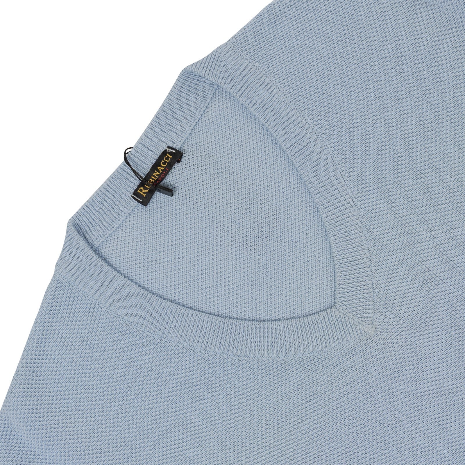 420$ RUBINACCI NAPOLI Light Blue Sweater V-Neck Knit Cotton