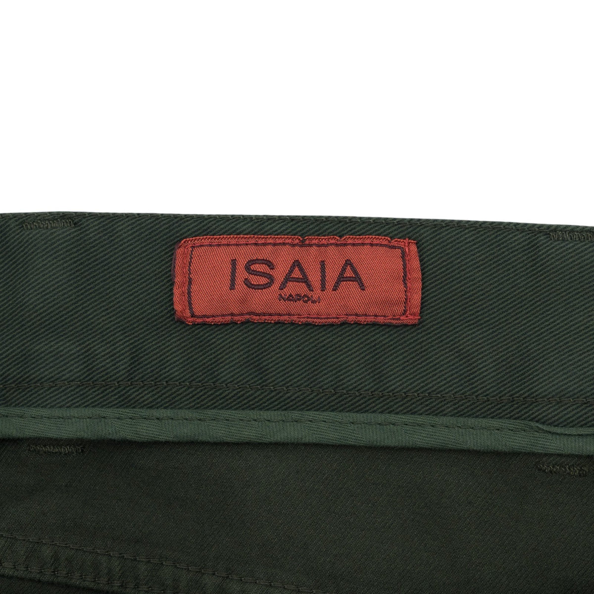 725$ ISAIA NAPOLI Forest Green 5 Pocket Denim Jeans Cotton Slim Fit 30 US /46 EU