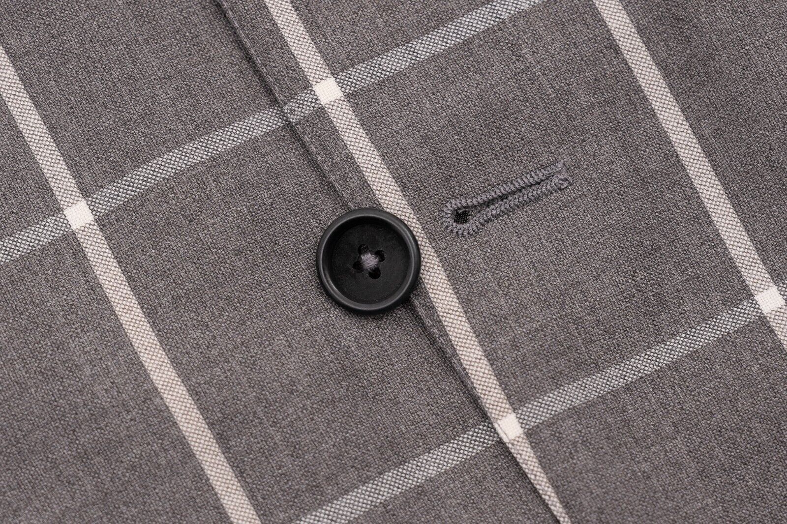$1900 EIDOS by ISAIA NAPOLI Gray Windowpane Suit Cotton Wool Drop 7 Regular