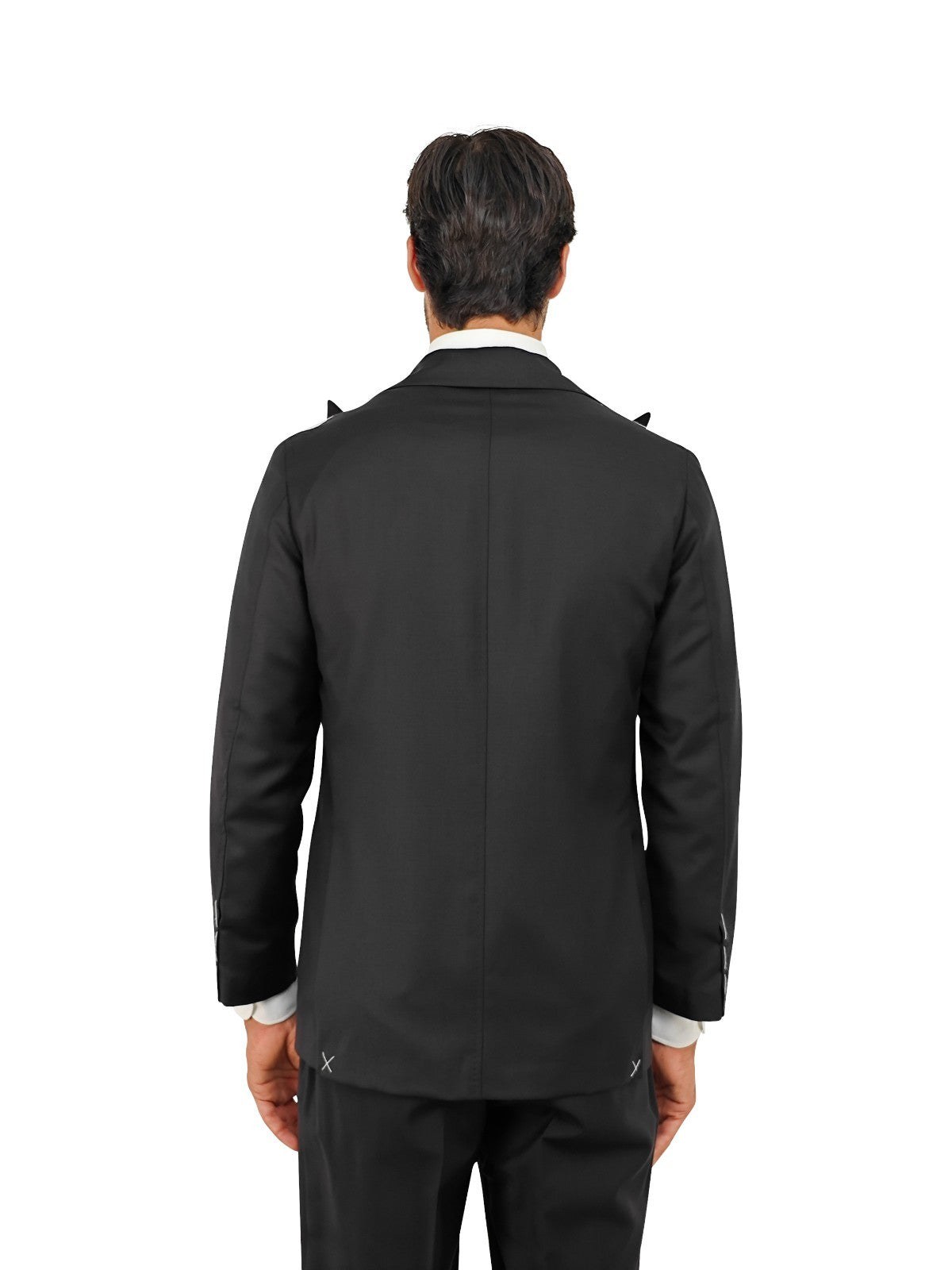 $1690 RUBINACCI NAPOLI Black Peak Lapel 1 Button Tuxedo Jacket 36 US / 46 EU