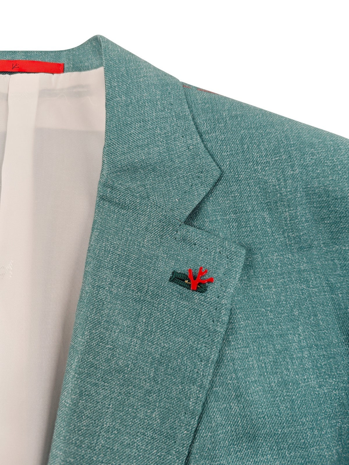 $5200 ISAIA NAPOLI "Shiny" Light Teal Blazer Sport Coat 100% Silk 44 US / 54 EU