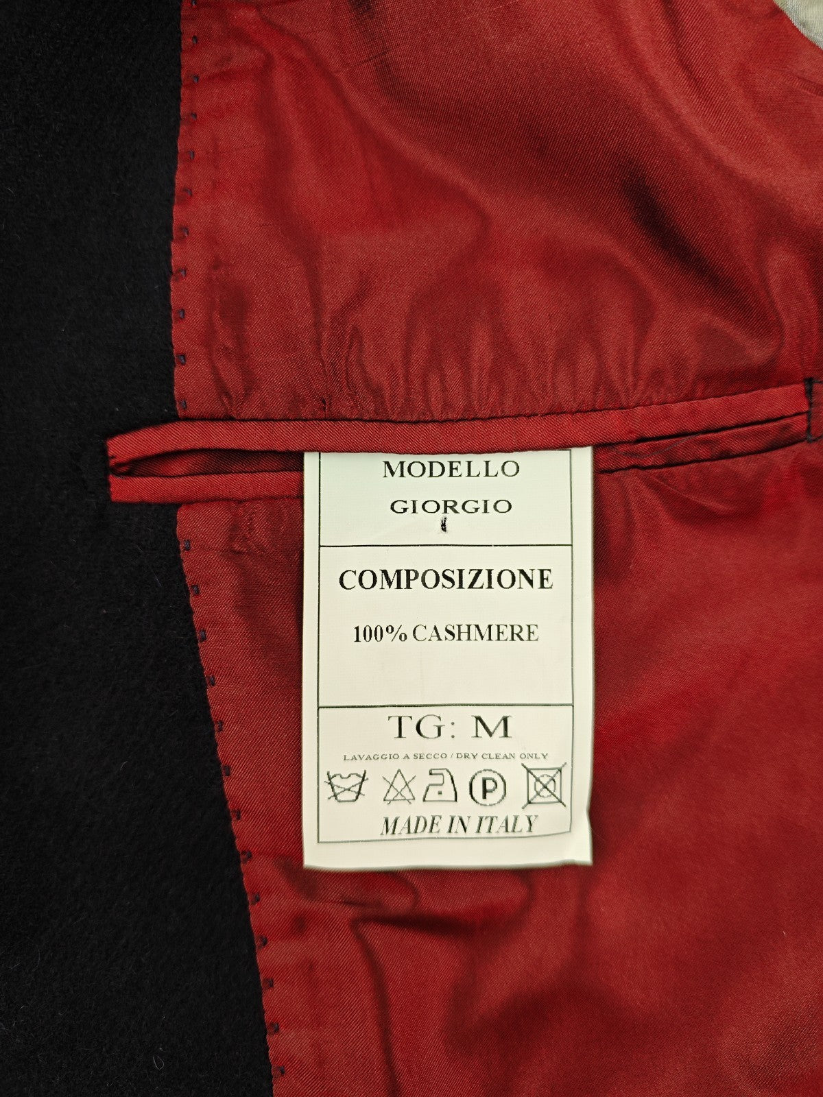 $2200 RUBINACCI NAPOLI "Giorgio" Blue Navy Sahariana Jacket 100% Cashmere