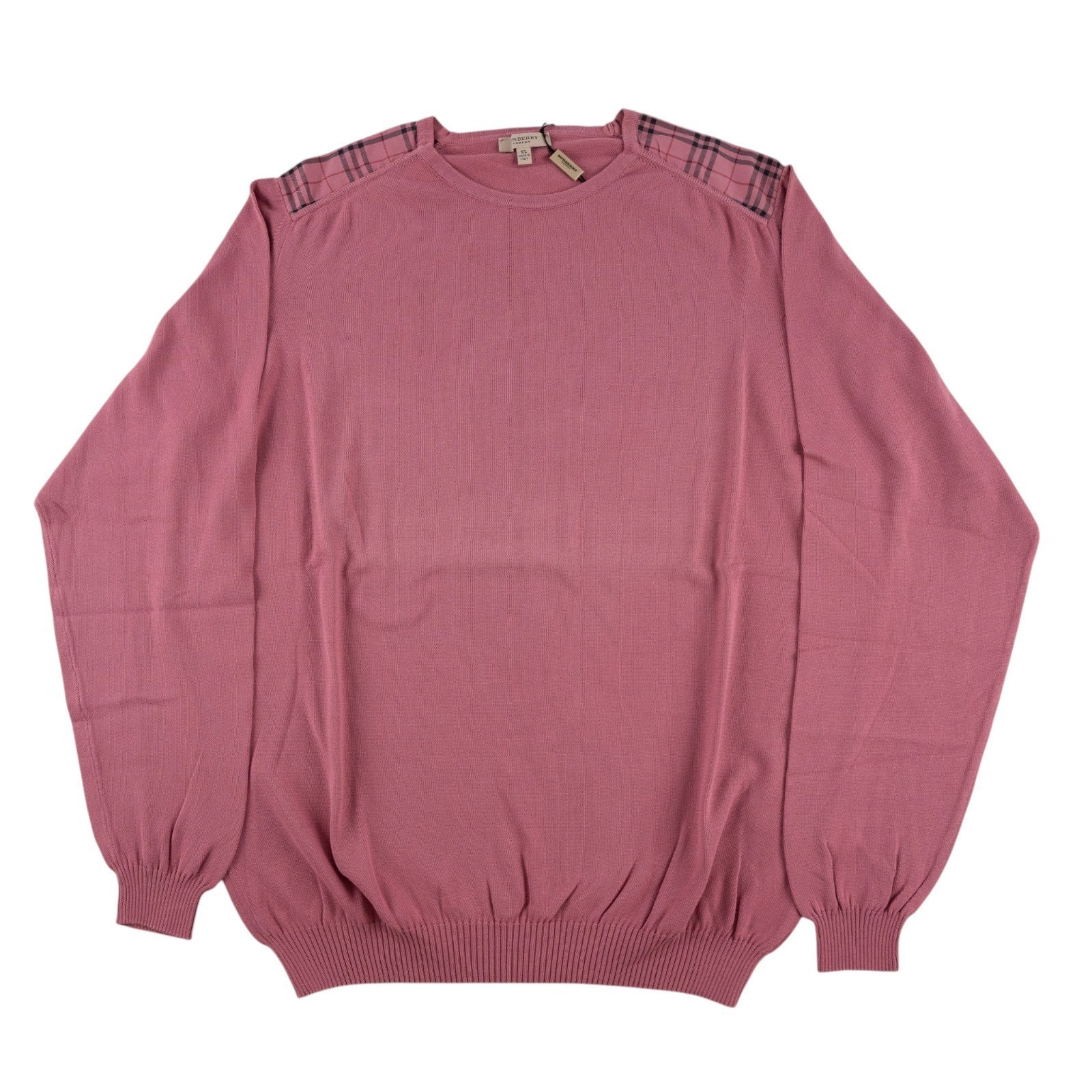600$ BURBERRY Old Pink Sweater Crewneck 100% Cotton Size XL