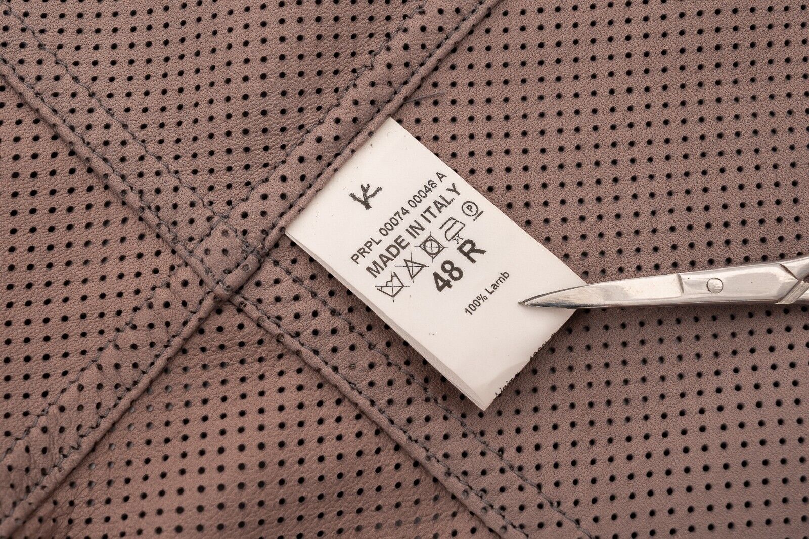 $3500 ISAIA NAPOLI Antique Pink Overshirt Jacket Perforated Lambskin 38 US 48 EU