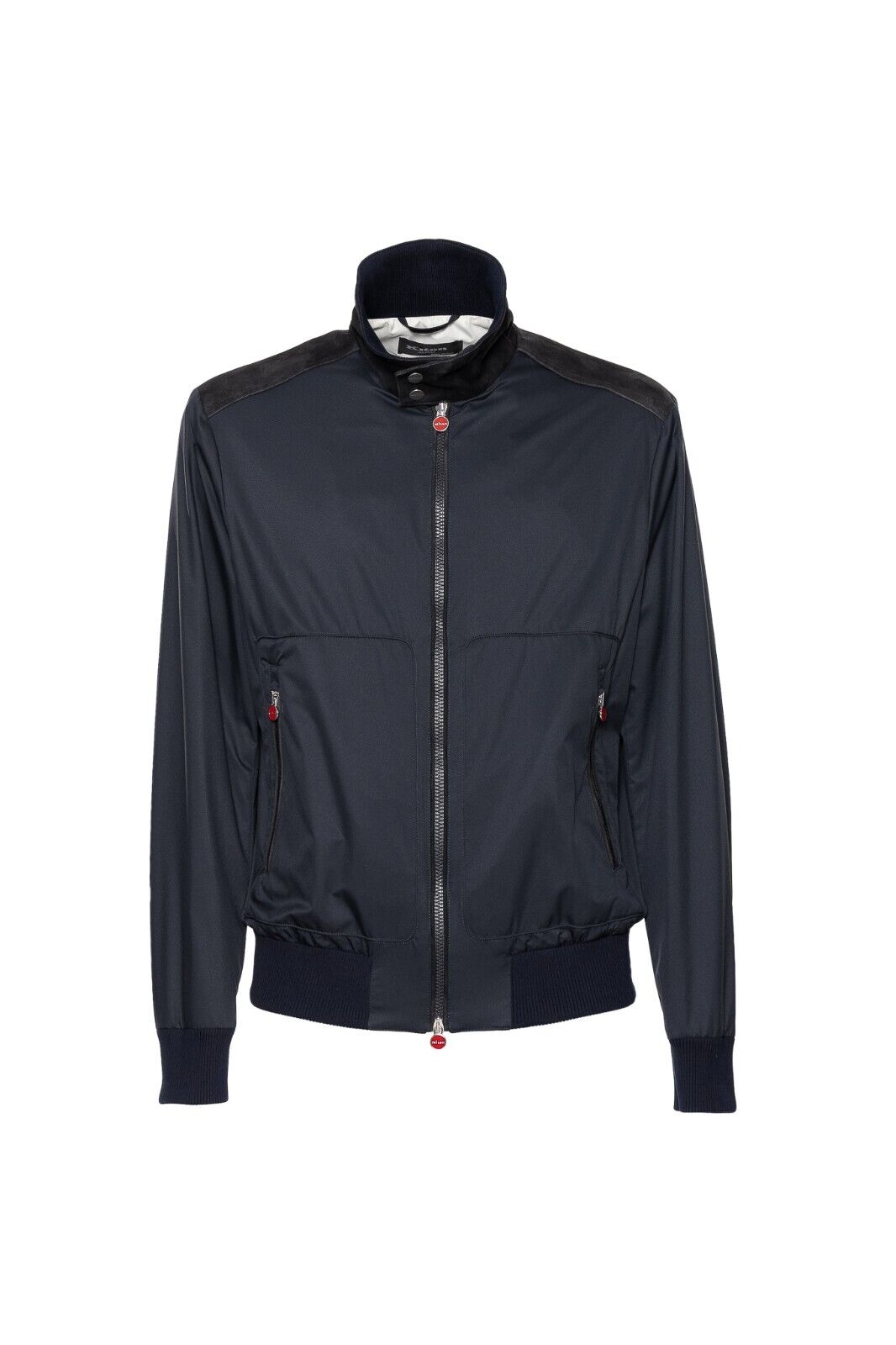 $4600 KITON Blue Navy Bomber Jacket Goatskin Sude / Poly 42 US / 52 EU