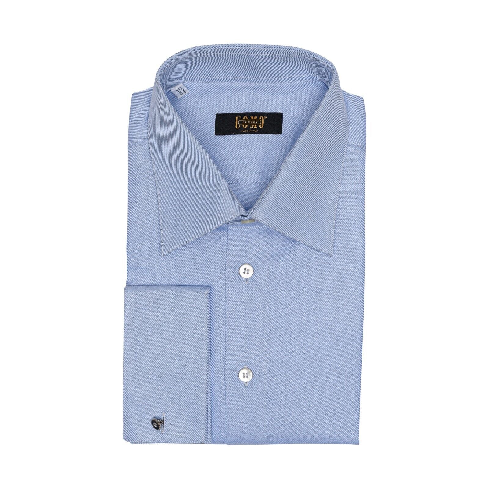 LUXURY 690$ GERLIN x UOMO Shirt Blue ALUMO Twill Cotton 16-41 2F BIJAN