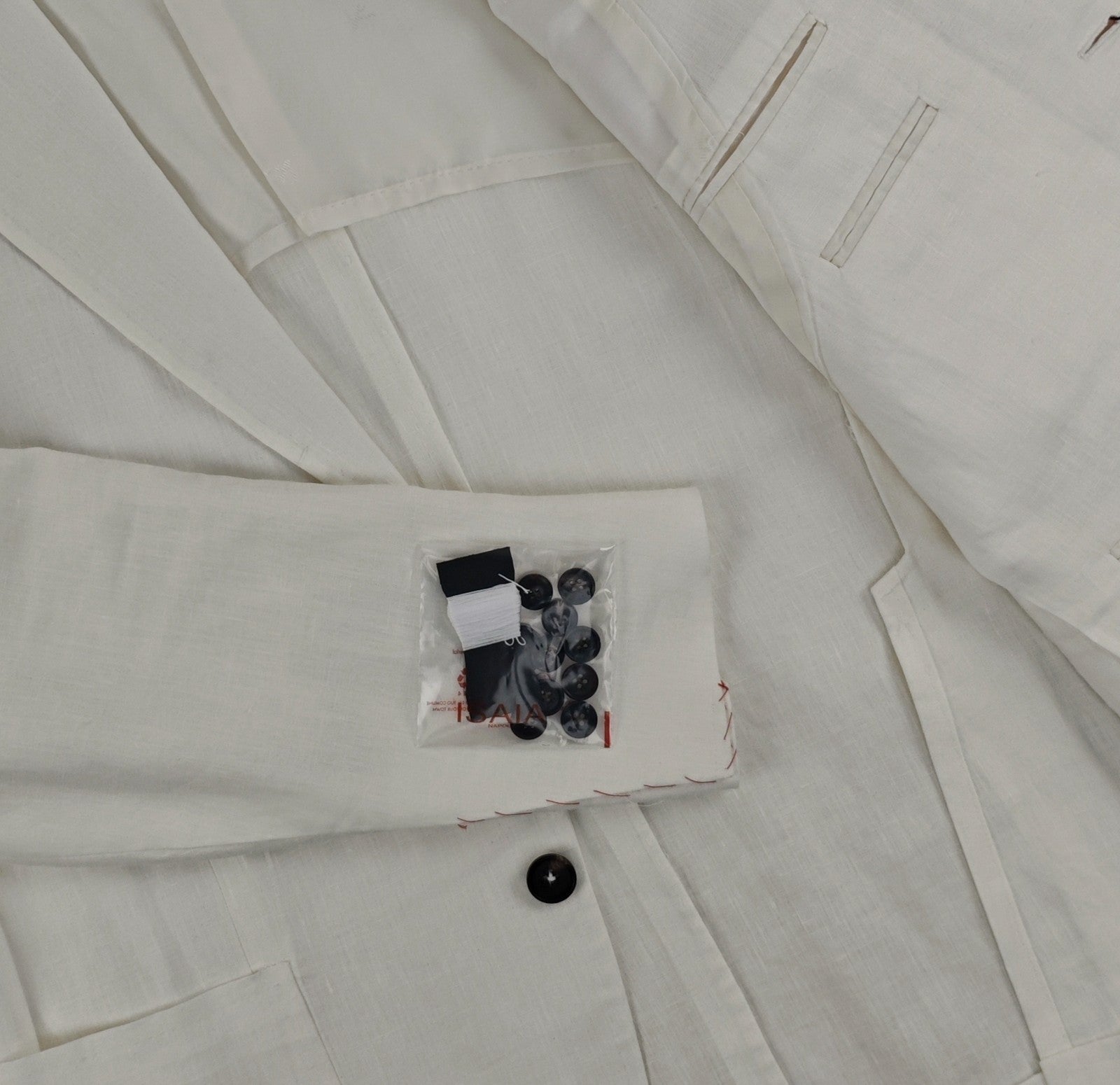 $4200 ISAIA NAPOLI White Jacket Hand-Swen Sport Coat 100% Linen 40 US / 50 EU 8R
