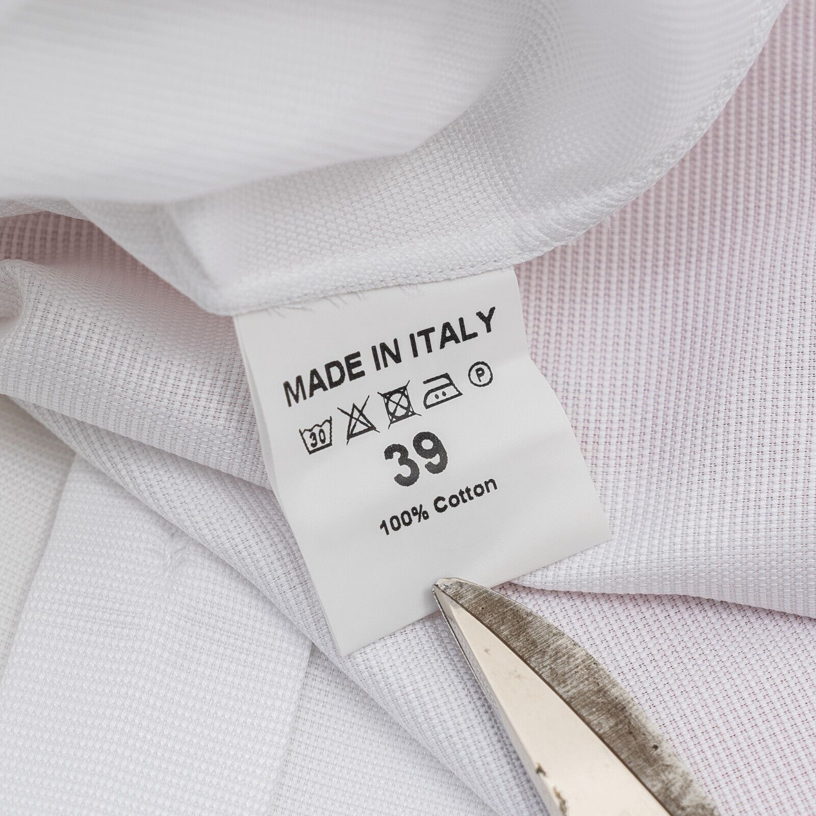 690$ ISAIA NAPOLI White Hand-Sewn Plissè Collar Dress Shirt Cotton 15.5 - 39