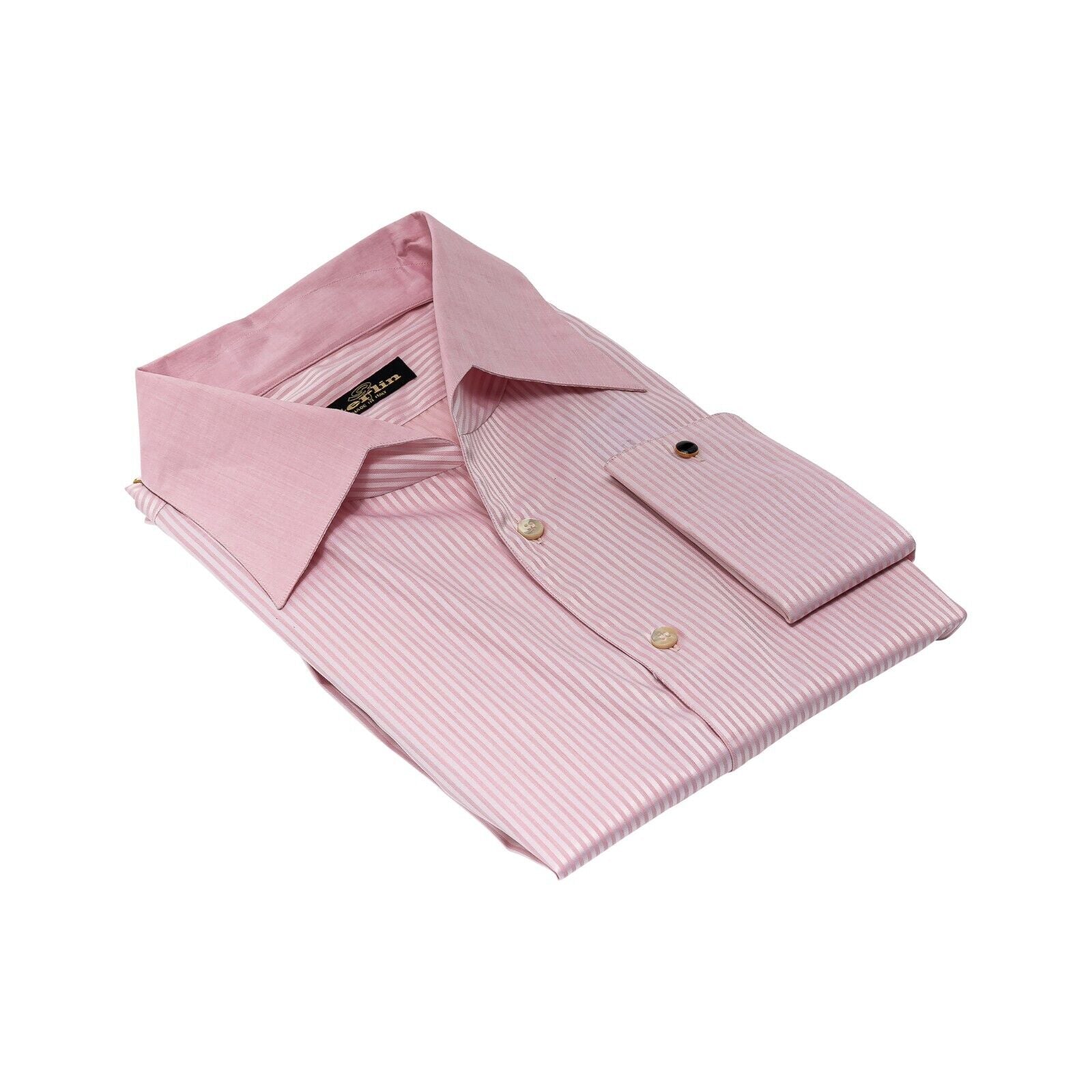 690$ LUXURY GERLIN Shirt Striped Pink ALUMO Cotton 16- 41  BIJAN