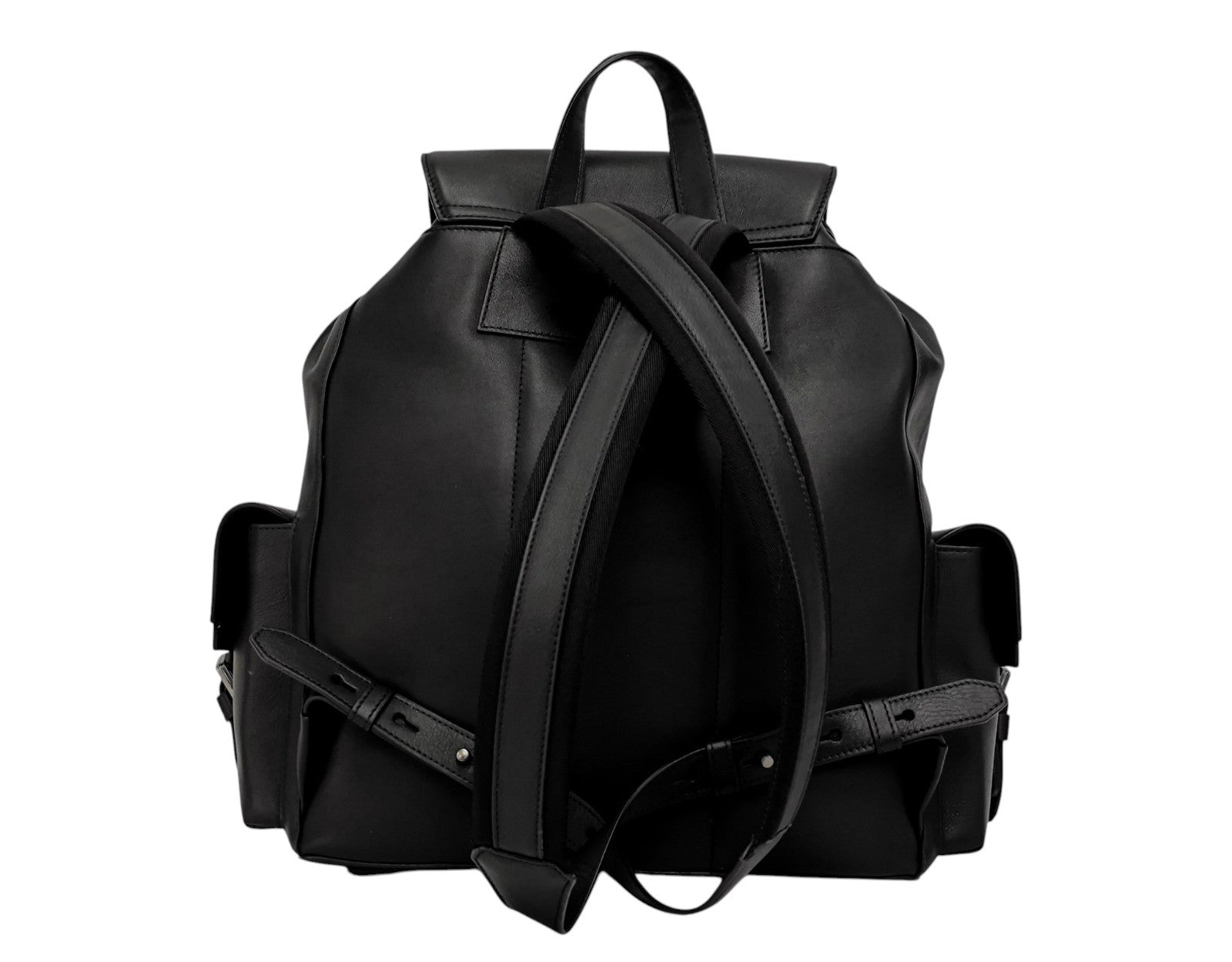 2200$ PINEIDER FIRENZE 1774 Black Calf Multiple Backpack Travel Weekender XL