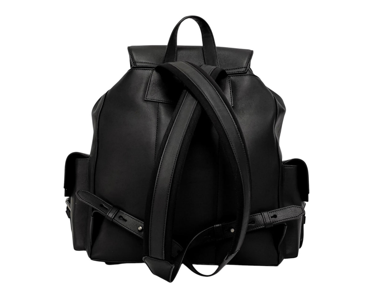 2200$ PINEIDER FIRENZE 1774 Black Calf Multiple Backpack Travel Weekender XL