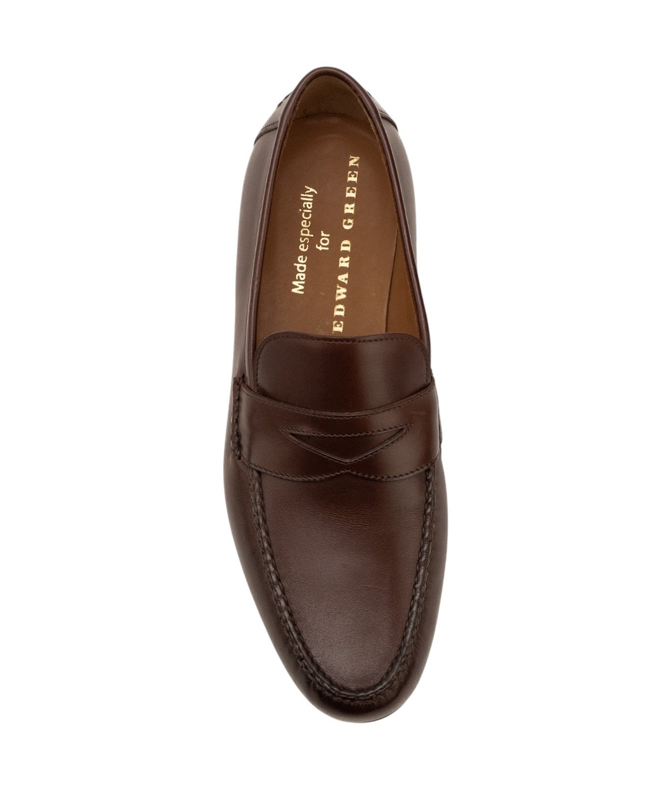 1655$ Luxury EDWARD GREEN Leather Penny Loafer Shoes Handmade Dark Brown