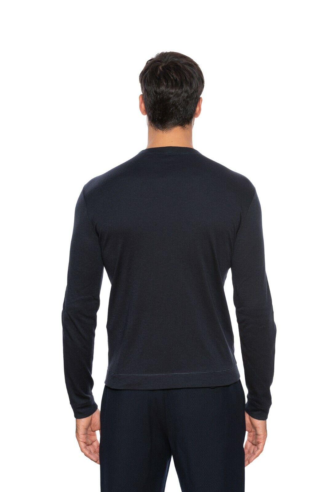 1100$ GIORGIO ARMANI Sweater Sweatshirt 100% Cashmere Blue Navy 40 US / 50 EU