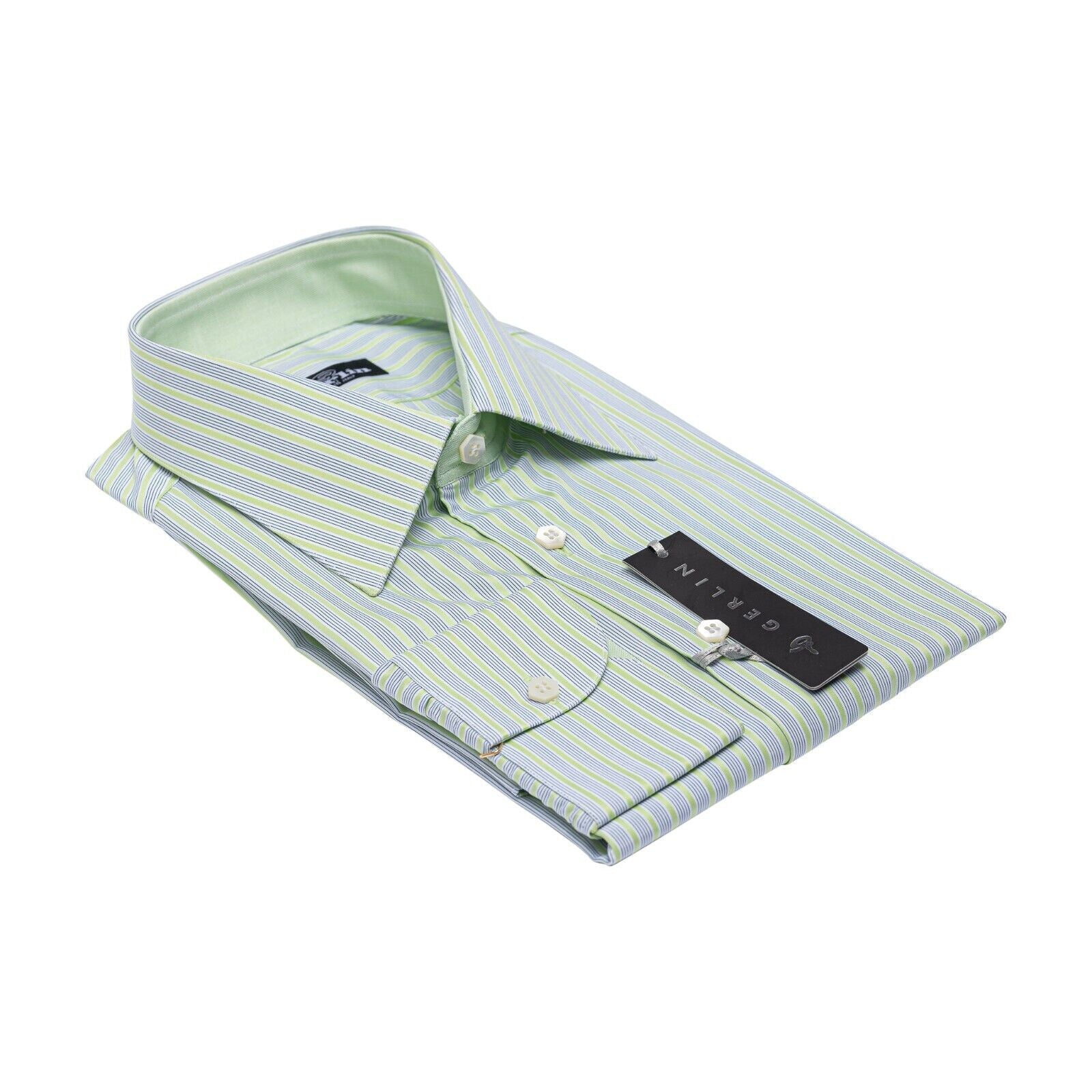 690$ LUXURY GERLIN Shirt Acid Green ALUMO Cotton 16 - 41 - 8N BIJAN