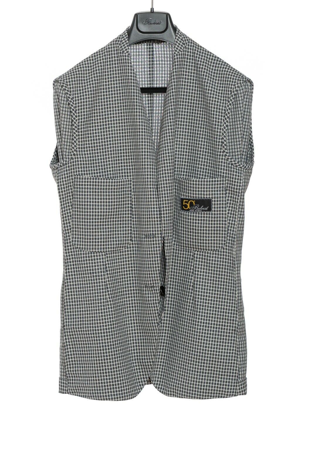 1700$ BELVEST Summer Jacket Medallion Ultra Light Wool Gray / Blue Drop 8 Slim