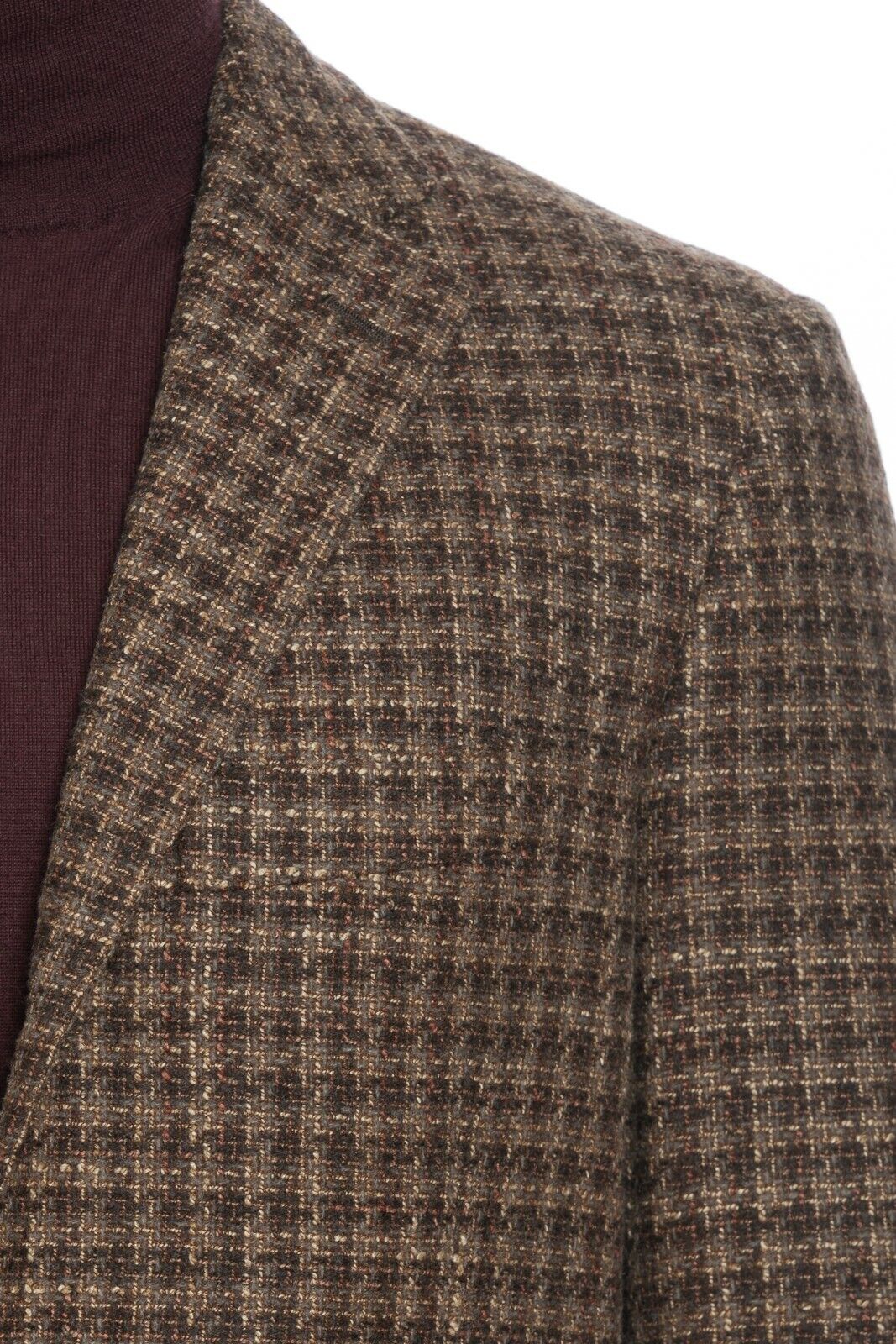 2150$ BELVEST Brown Sartorial Jacket Checks Wool / Silk / Cashmere Drop 7 Reg
