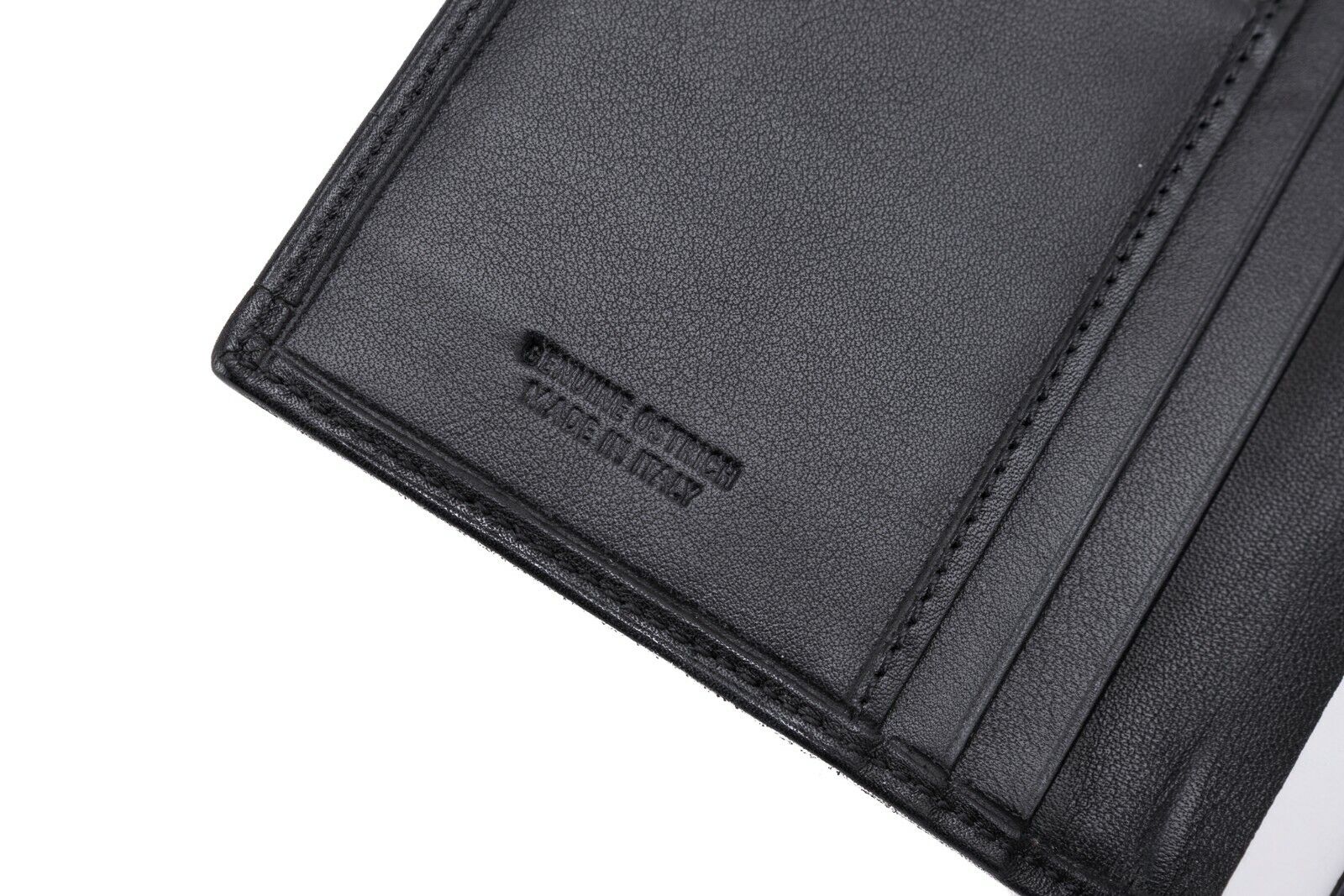 $950 Testoni Bologna Black Document Holder Long Wallet Genuine Ostrich